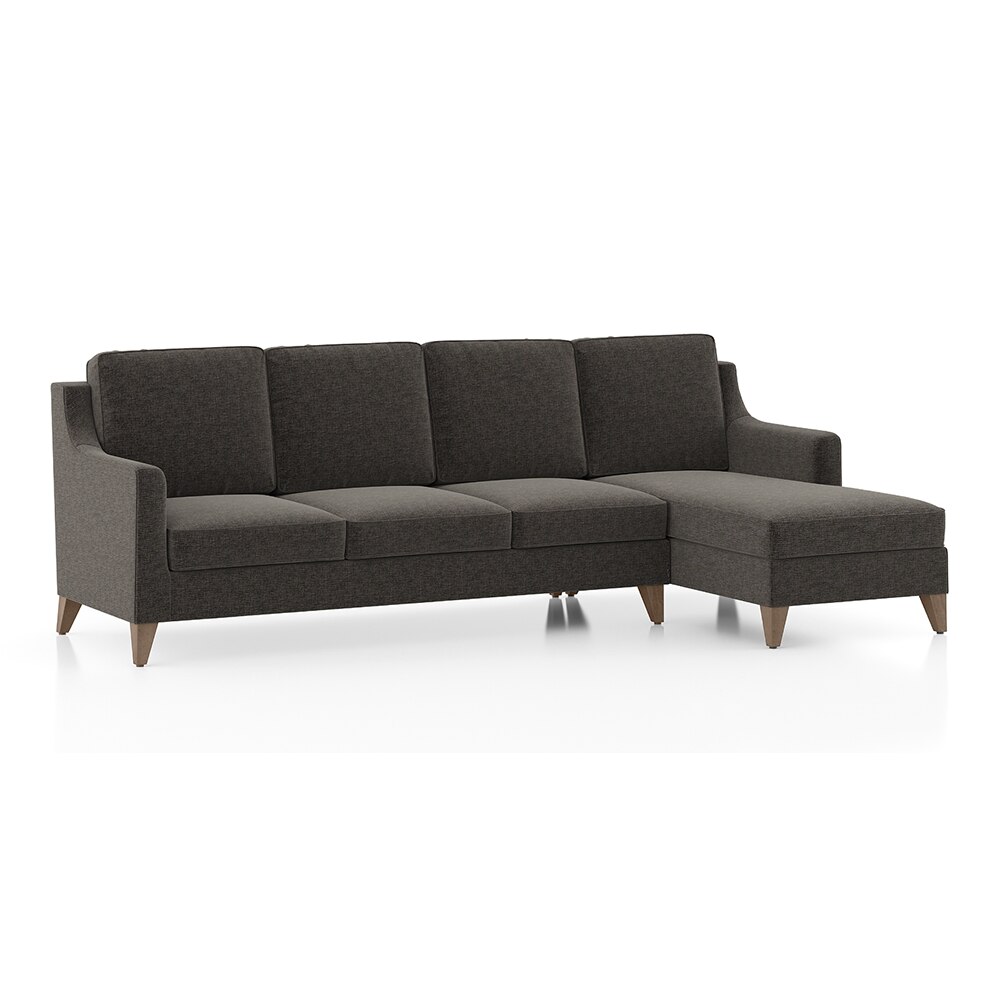 Abbey Sectional Sofa (Colour : Smoke Grey, Cushion : Hard, Seater : Right Aligned 3 Seater + Right Aligned Chaise)