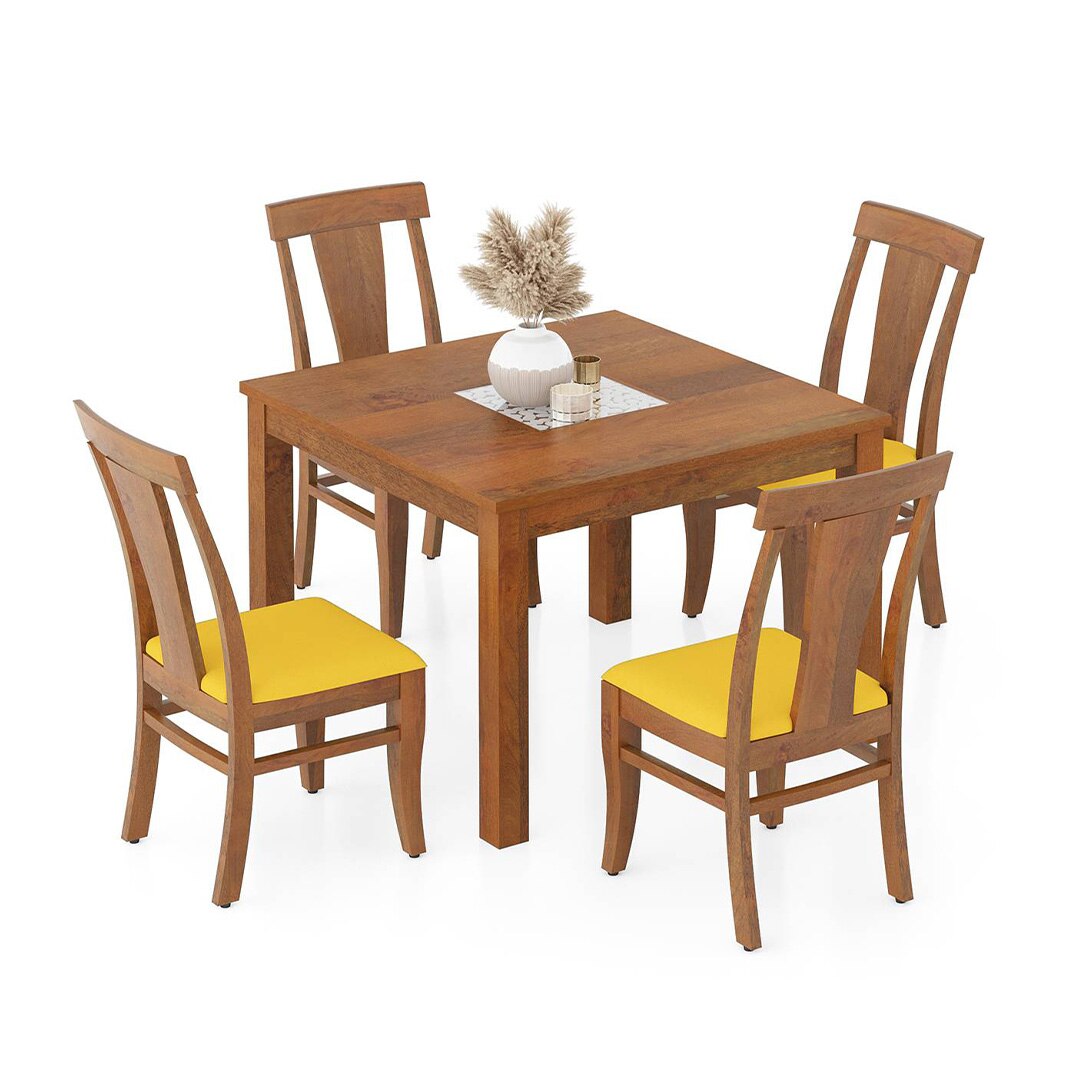 Brighton Square 4 Seater Dining Table With Fabio Dining Chair Set
