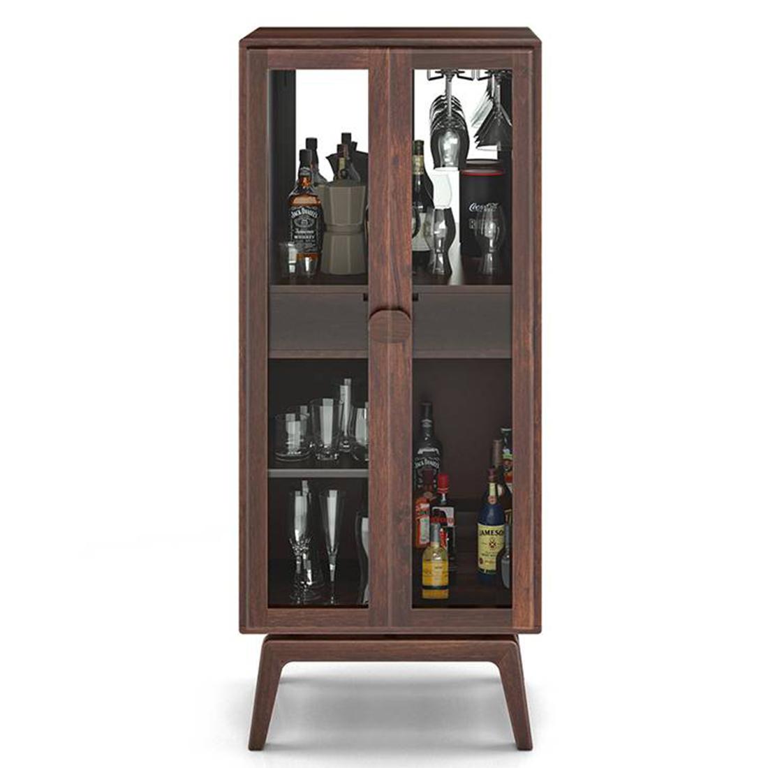 Boisdale Solid Wood Bar Cabinet in Walnut Finish