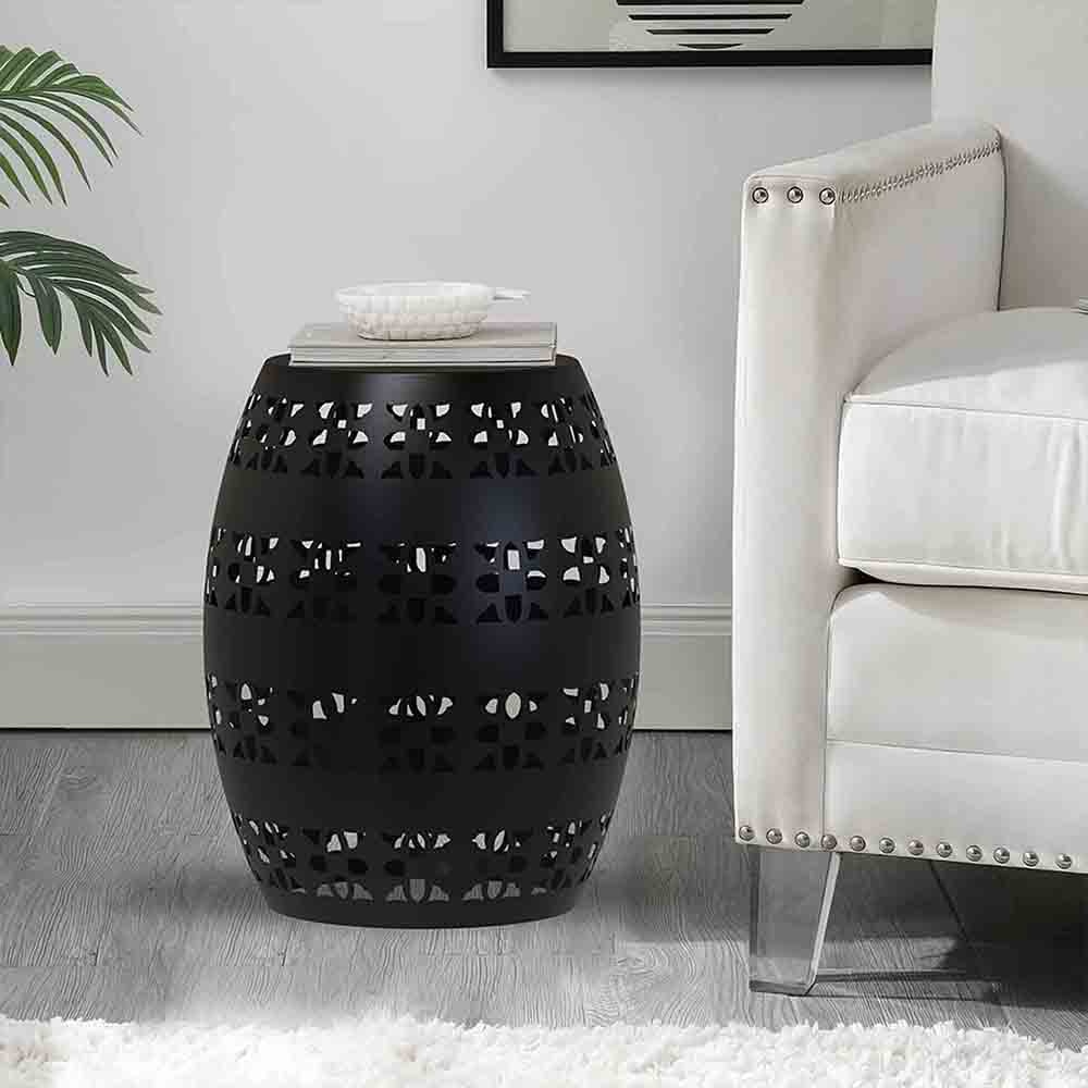 Metalsmith Circular Iron End Table – Black Finish