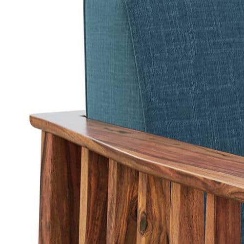 Serra Wooden Sofa - Teak Finish (Colonial Blue)