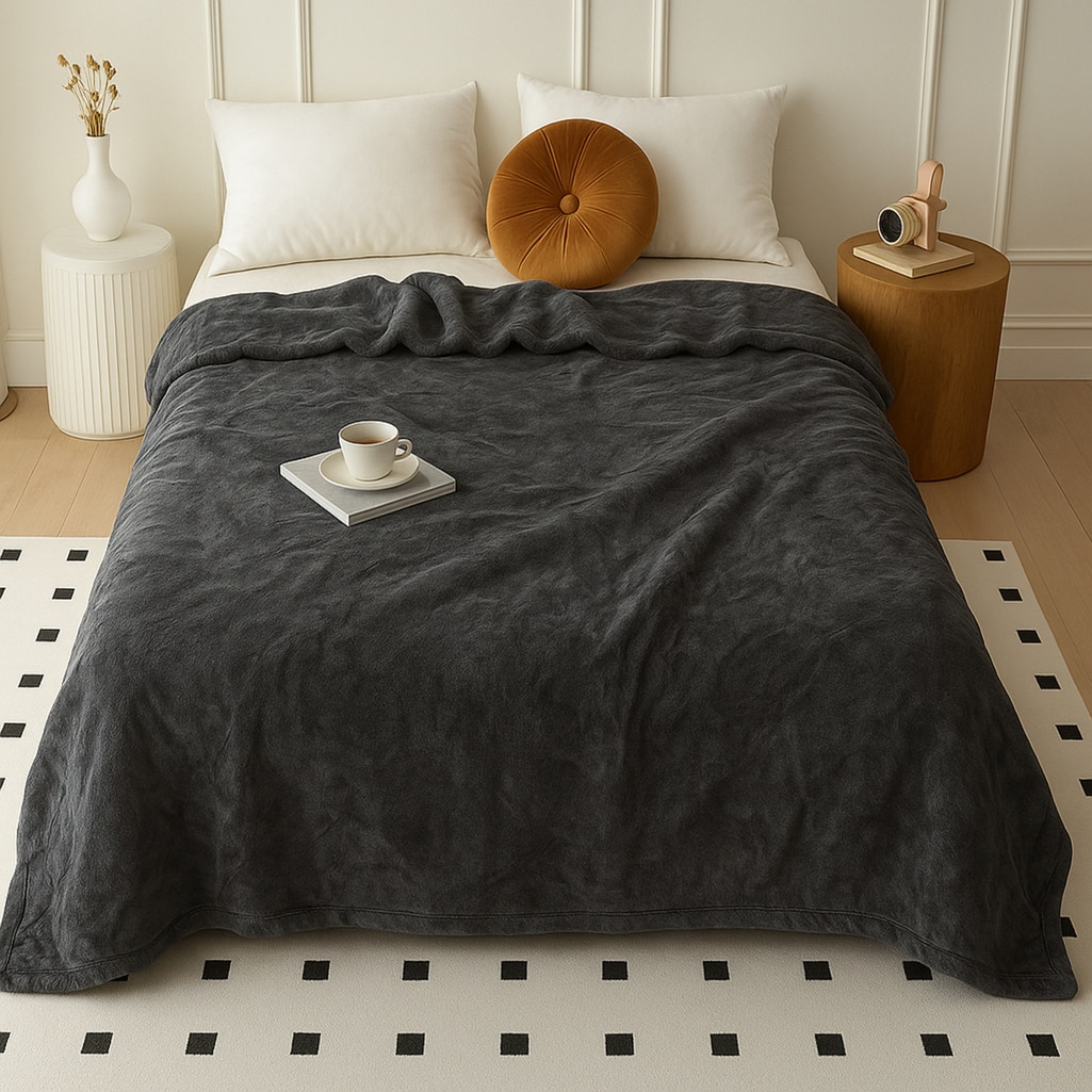 Super Soft Woolen Blanket  Single Bed  Self Print  330 Cms  240 X 160