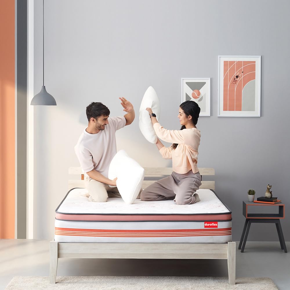 Boltt Plus 3 Zoned NRG Layer Medium Firm Bonnell Spring Euro Top Mattress with Extra Air Circulation and Coolness (75 x 70 in, 8 Inches)