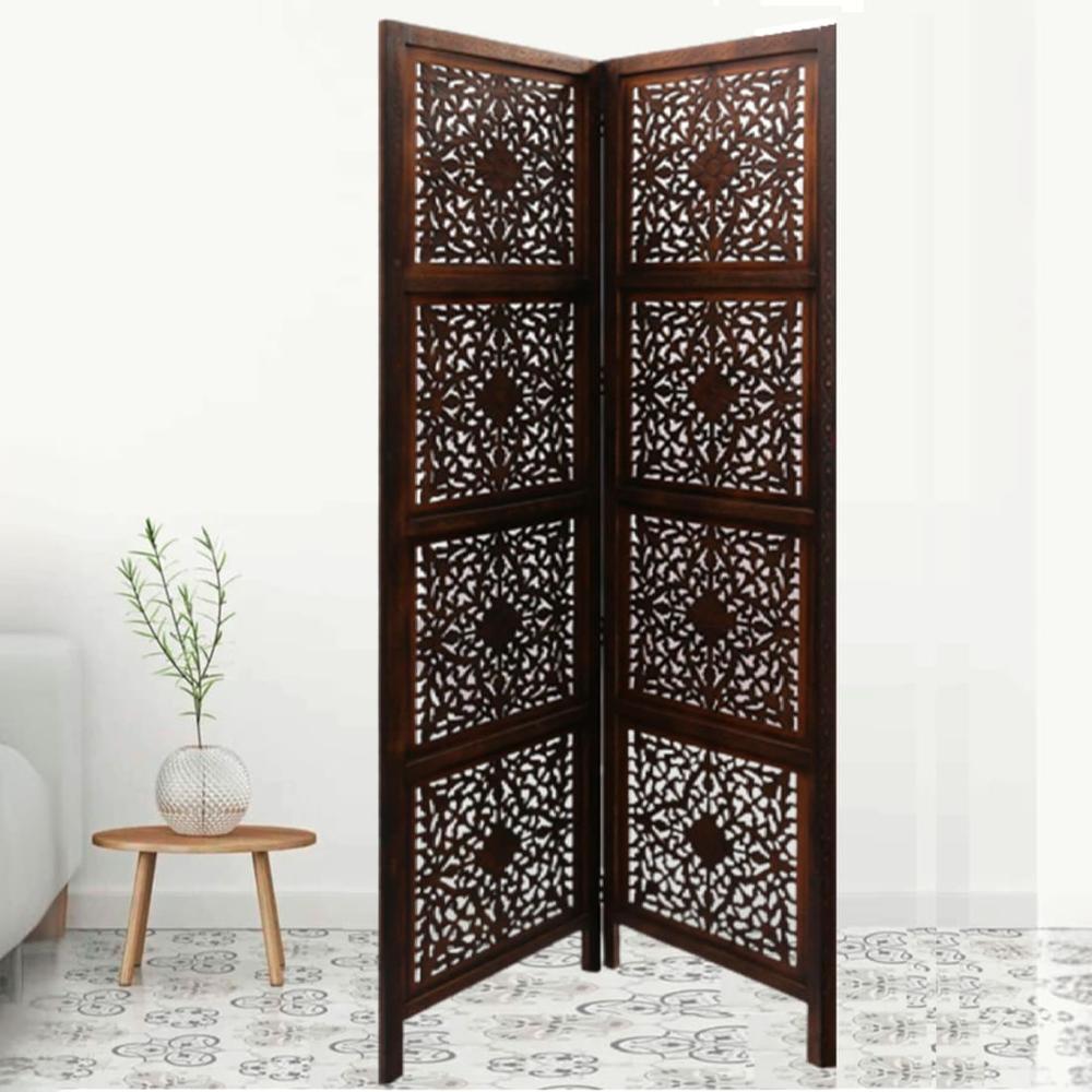 Florella Solid Wood 4 Panel Room Divider