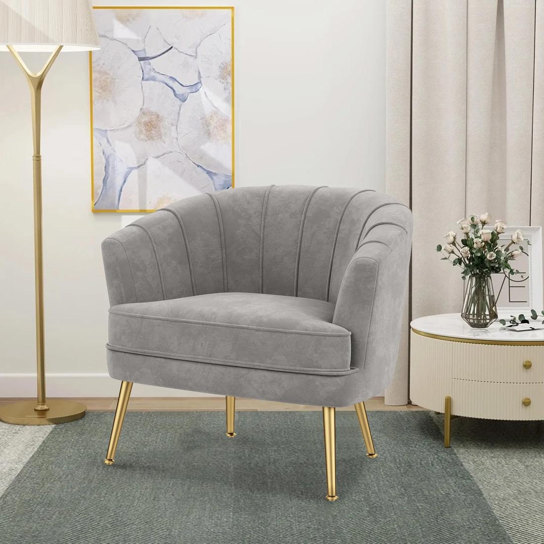 Carl Accent Chair in Grey Colour