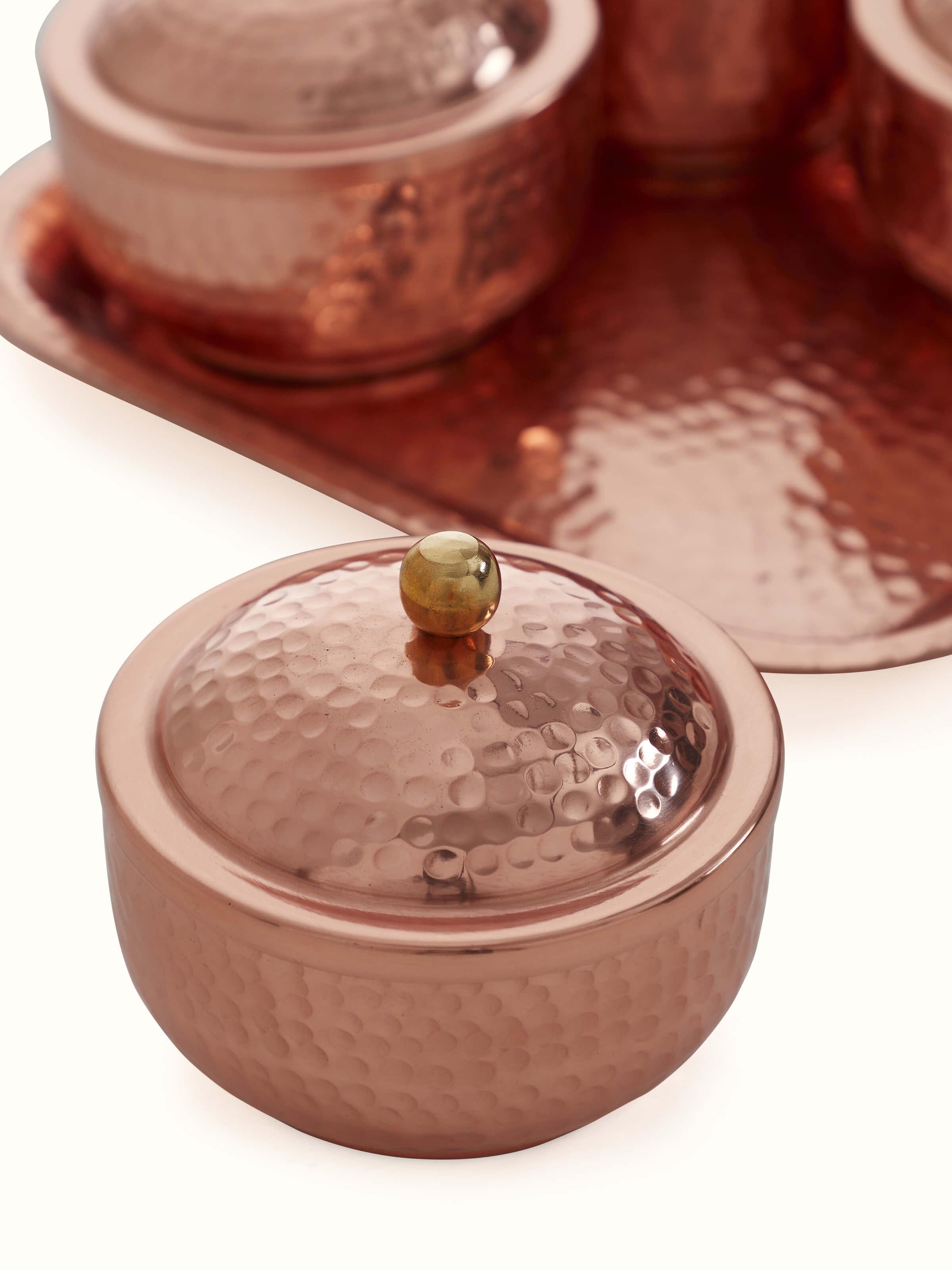 Copper Condiment Container Set (4 Pcs)