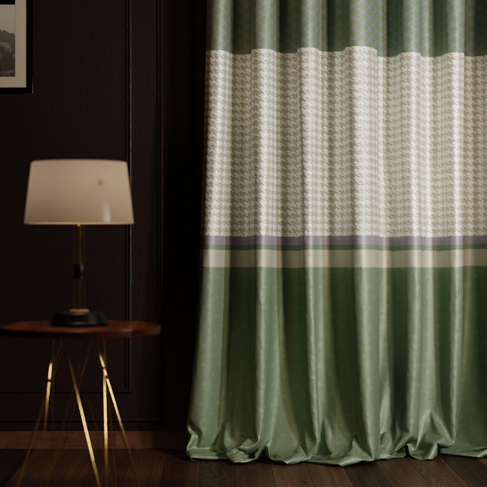 Stoa Paris Satin Window Curtain, 70% Blackout Curtains,   Privacy Lining, Pack of 1, Versailles - Majestic Meadow - Stoa Paris