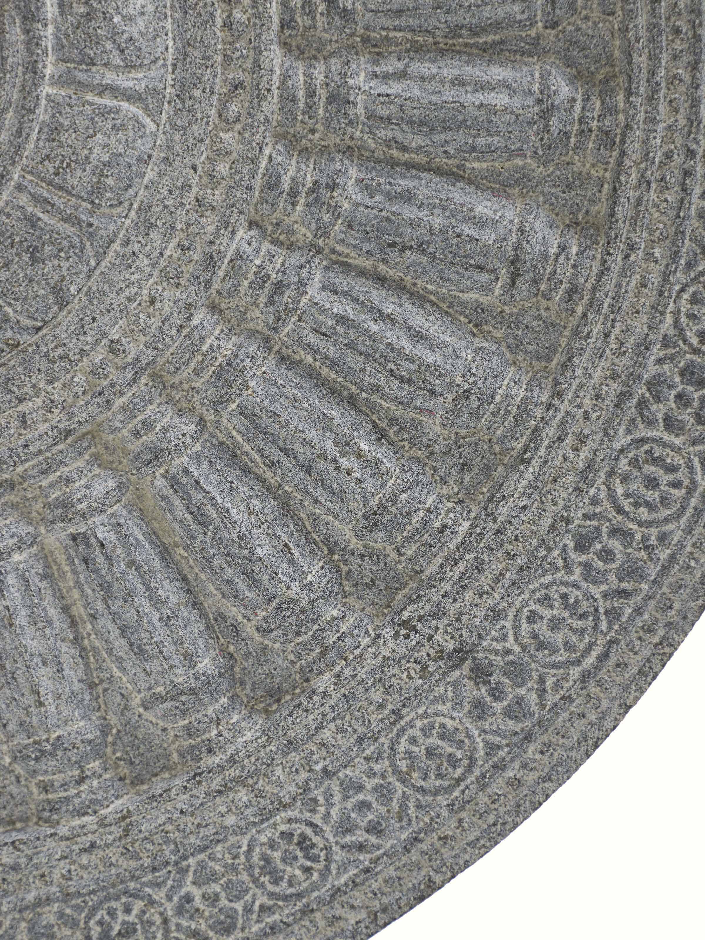 Stone Carved Rath Chakra Sculpture