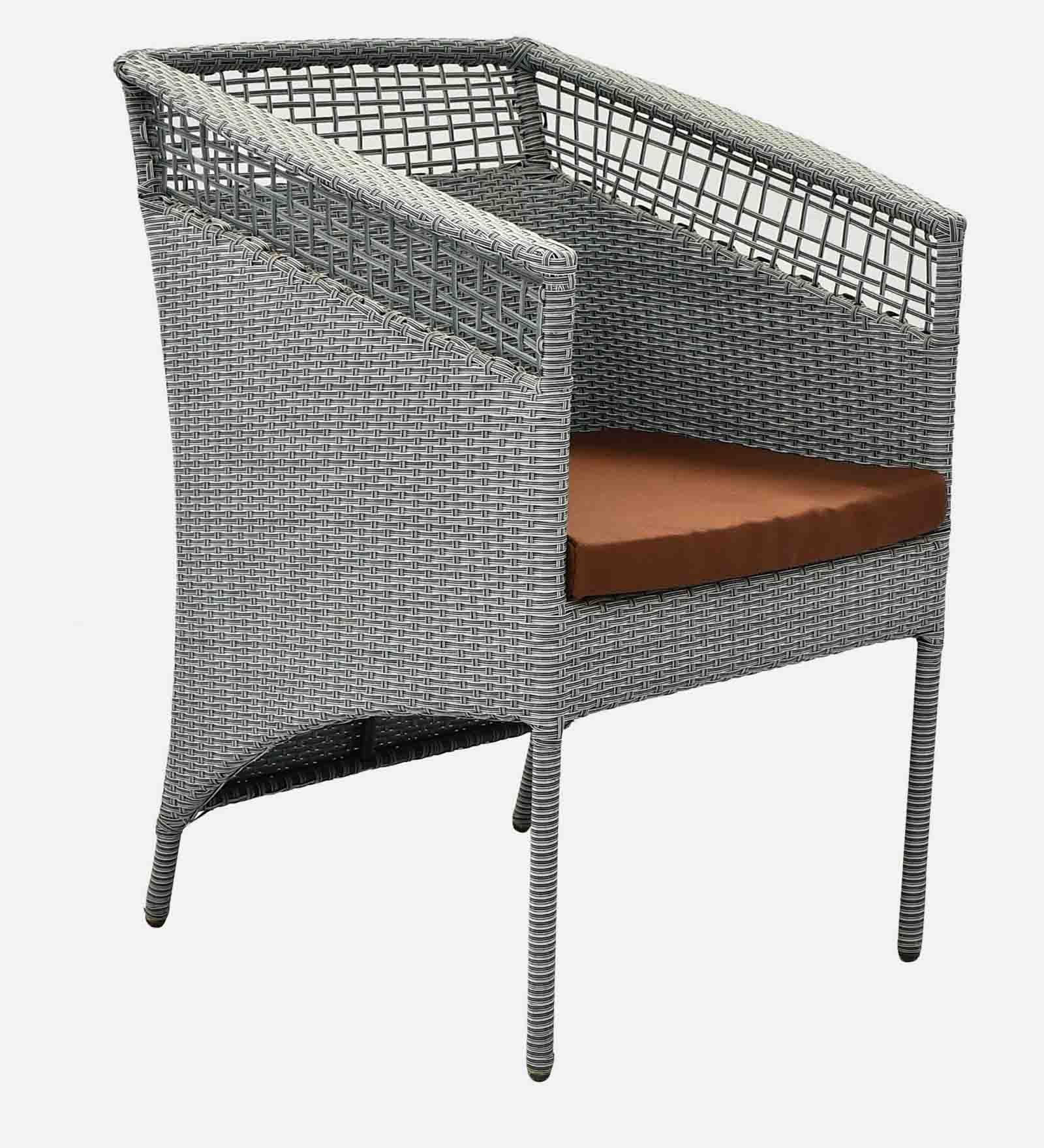 Perth Wicker Chair In Grey Dual Tone Finish