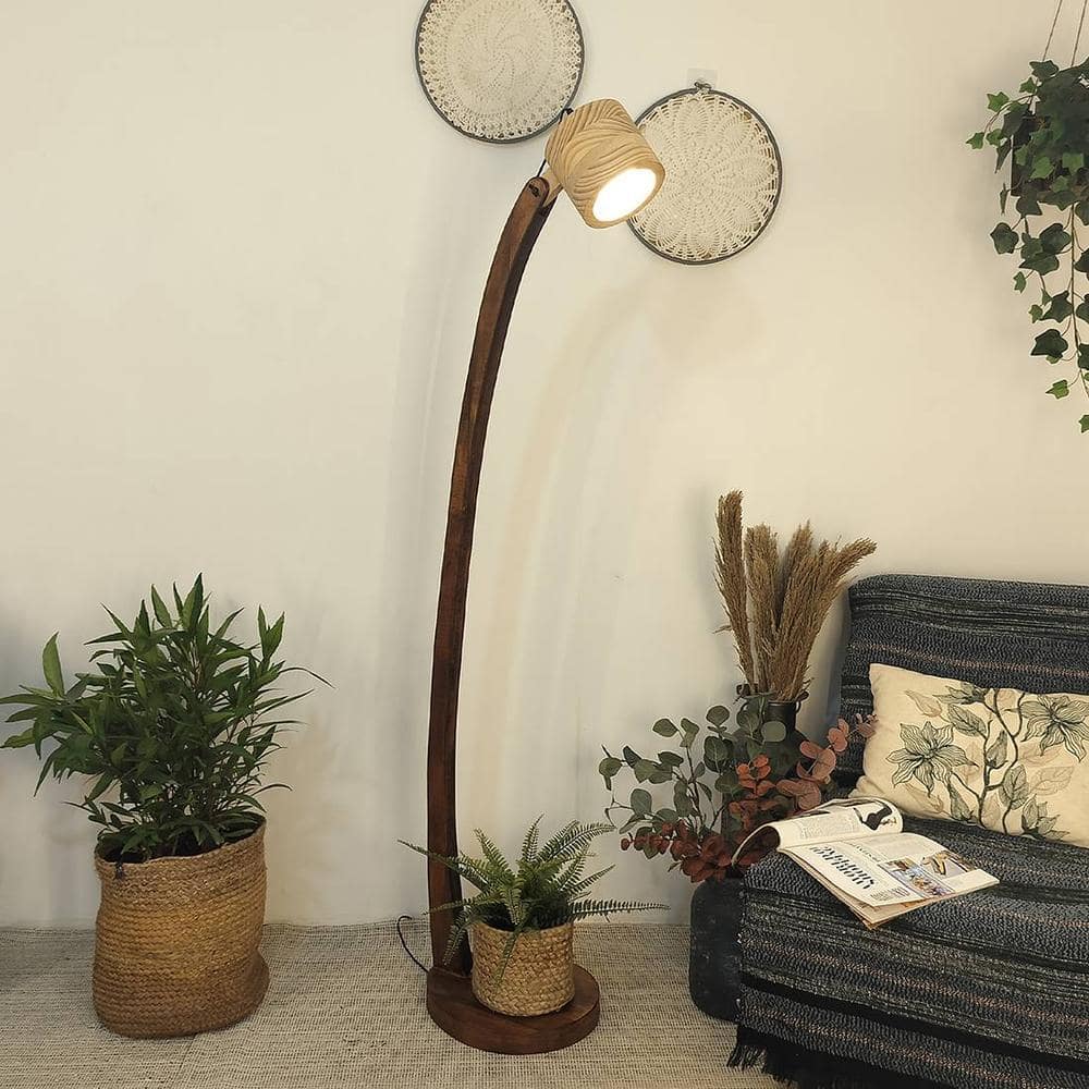 Alice Beige Jute Floor Lamp with Beige Jute Base