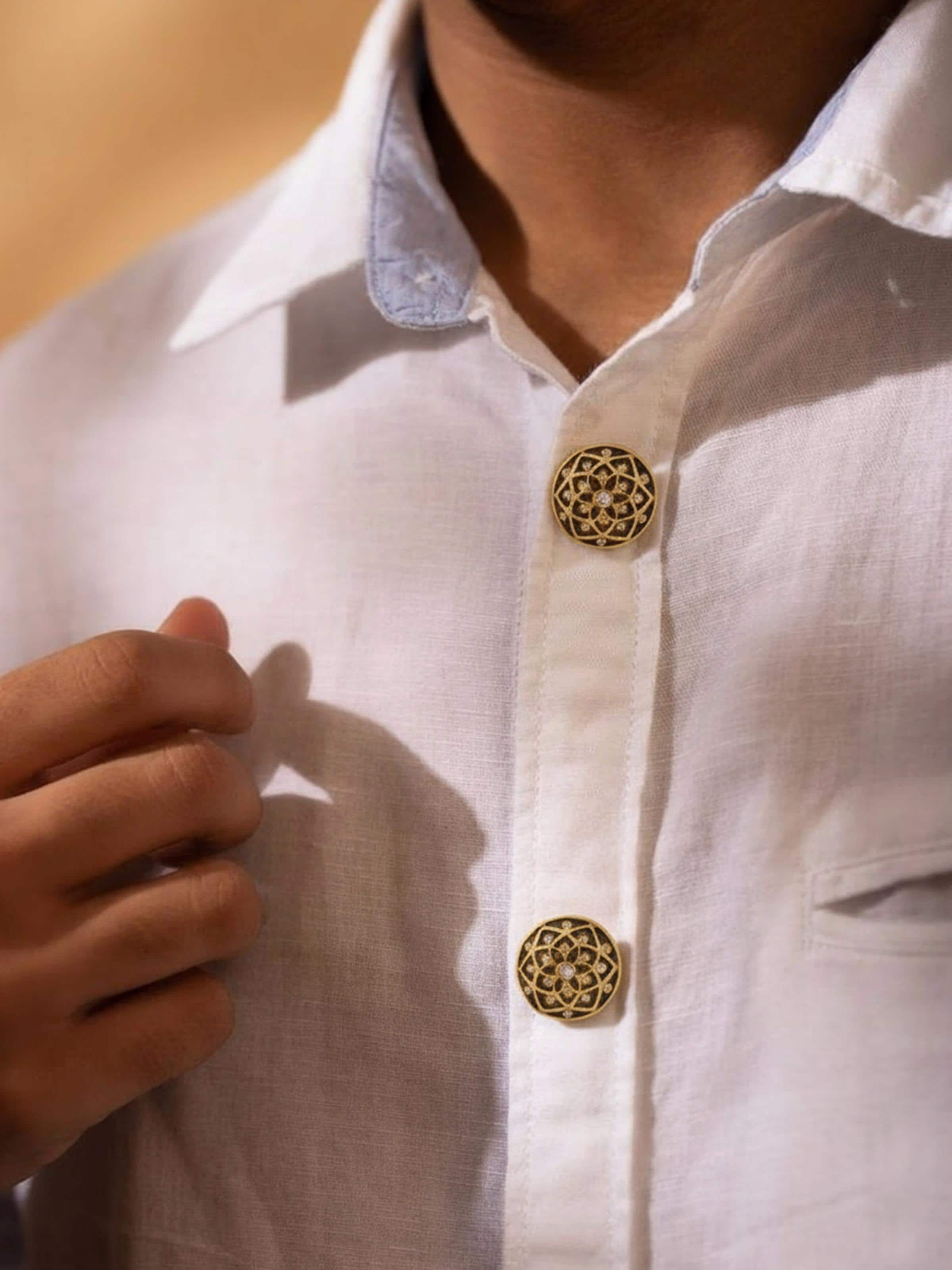 Silver Smithing Jodhpuri Button Set