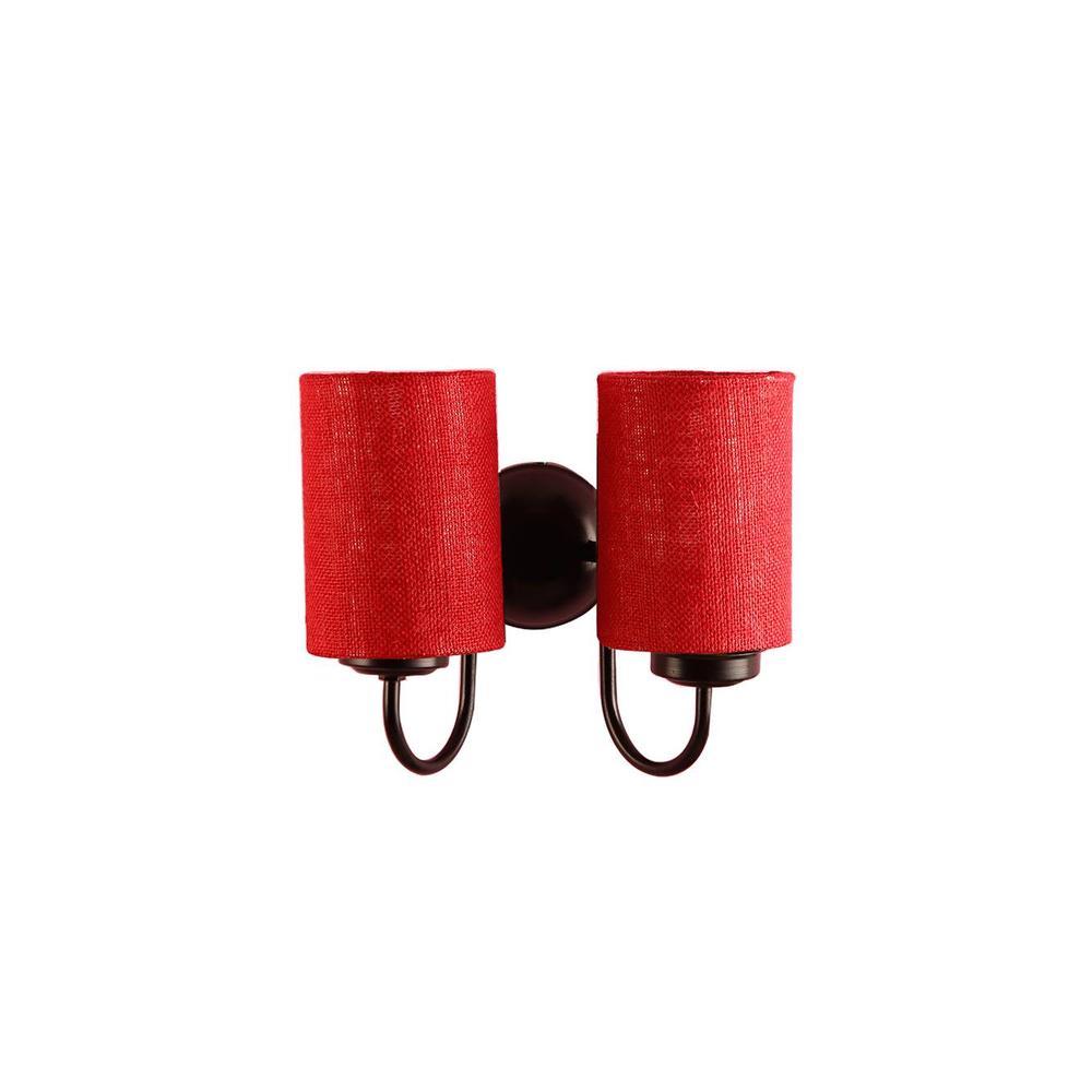 Tammey Maroon Natural Fiber Wall Light