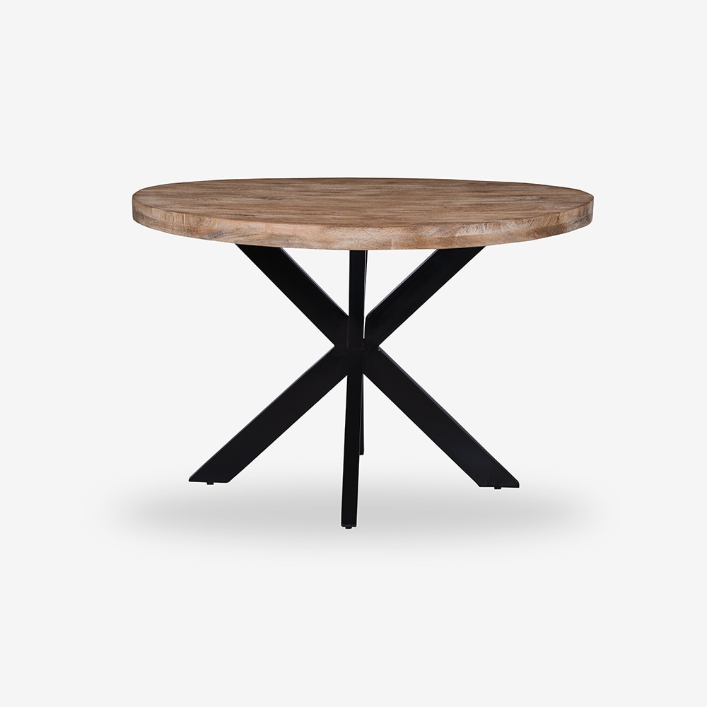 Vervella Shine Solid Wood 4 Seater Dining Table in Limewash Finish - Living Shape