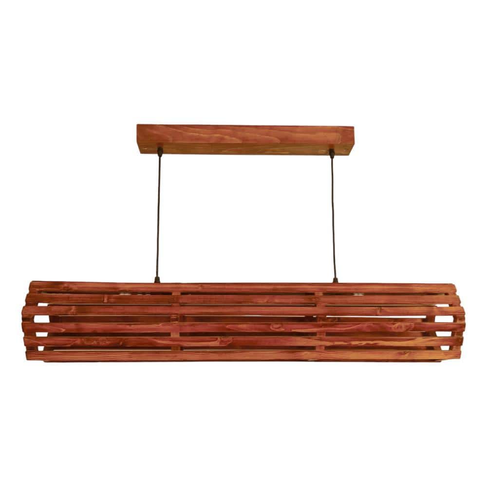 Flora 36 Baton Brown Wooden LED Hanging Lamp