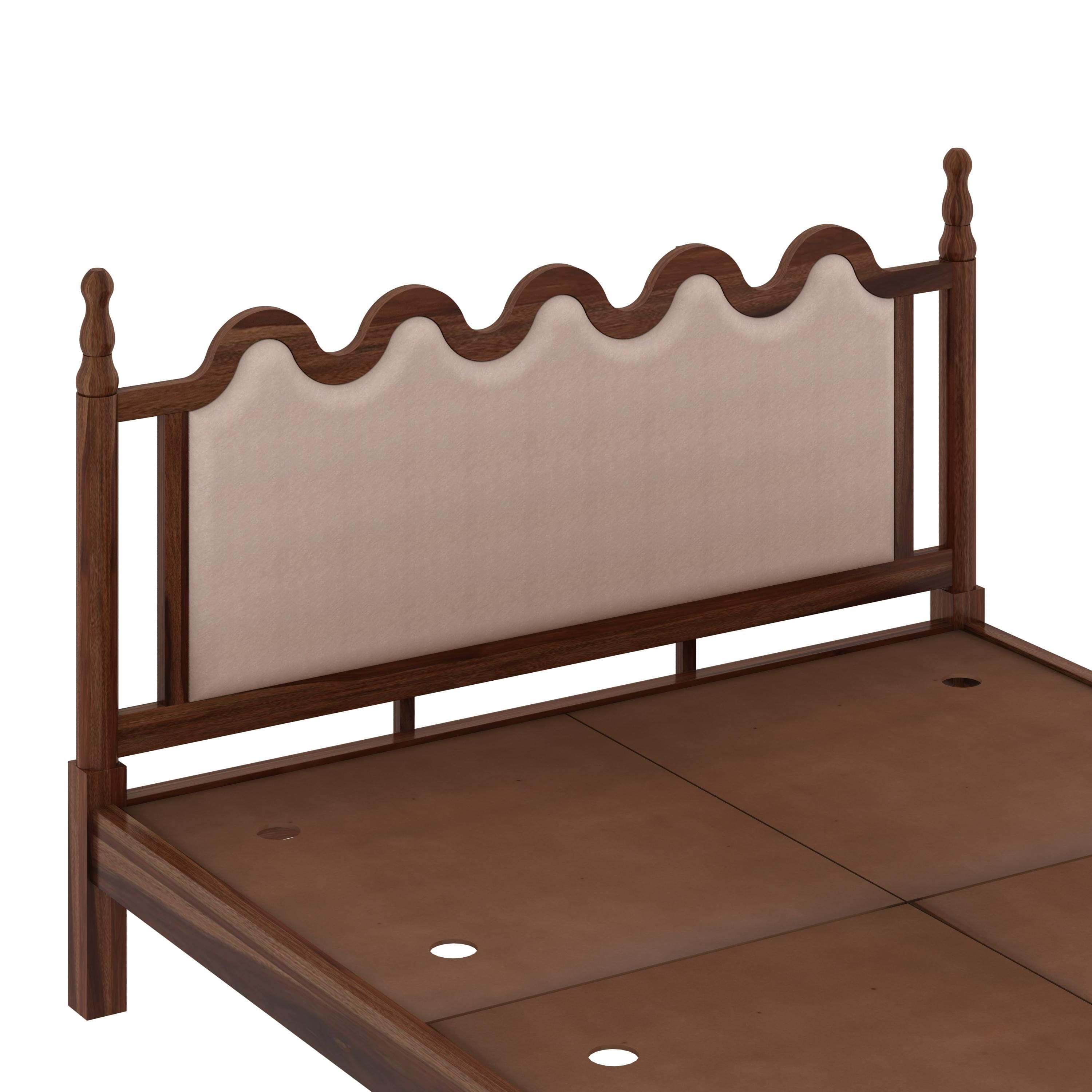 Tavora Solid Wood Queen Size Non Storage Storage Bed In Provincial Teak Finish