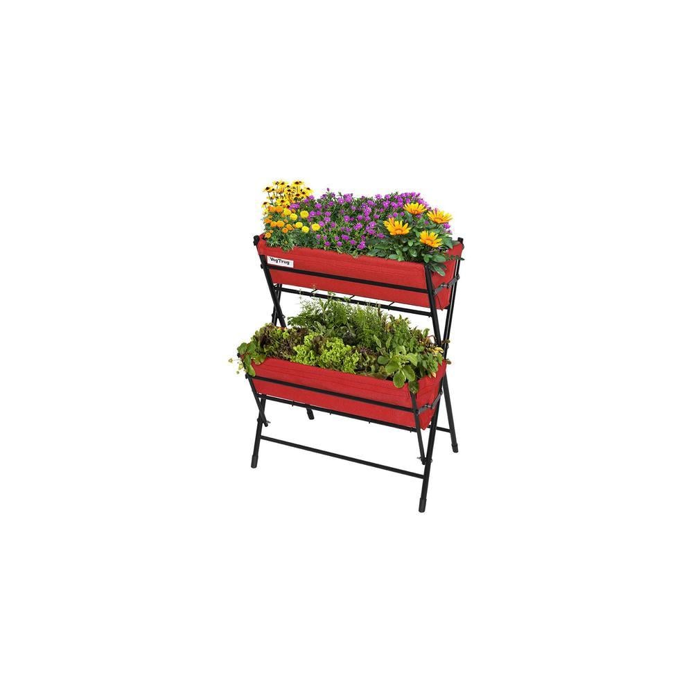VegTrug Poppy Two Tier Ladder Planter with Red Liner