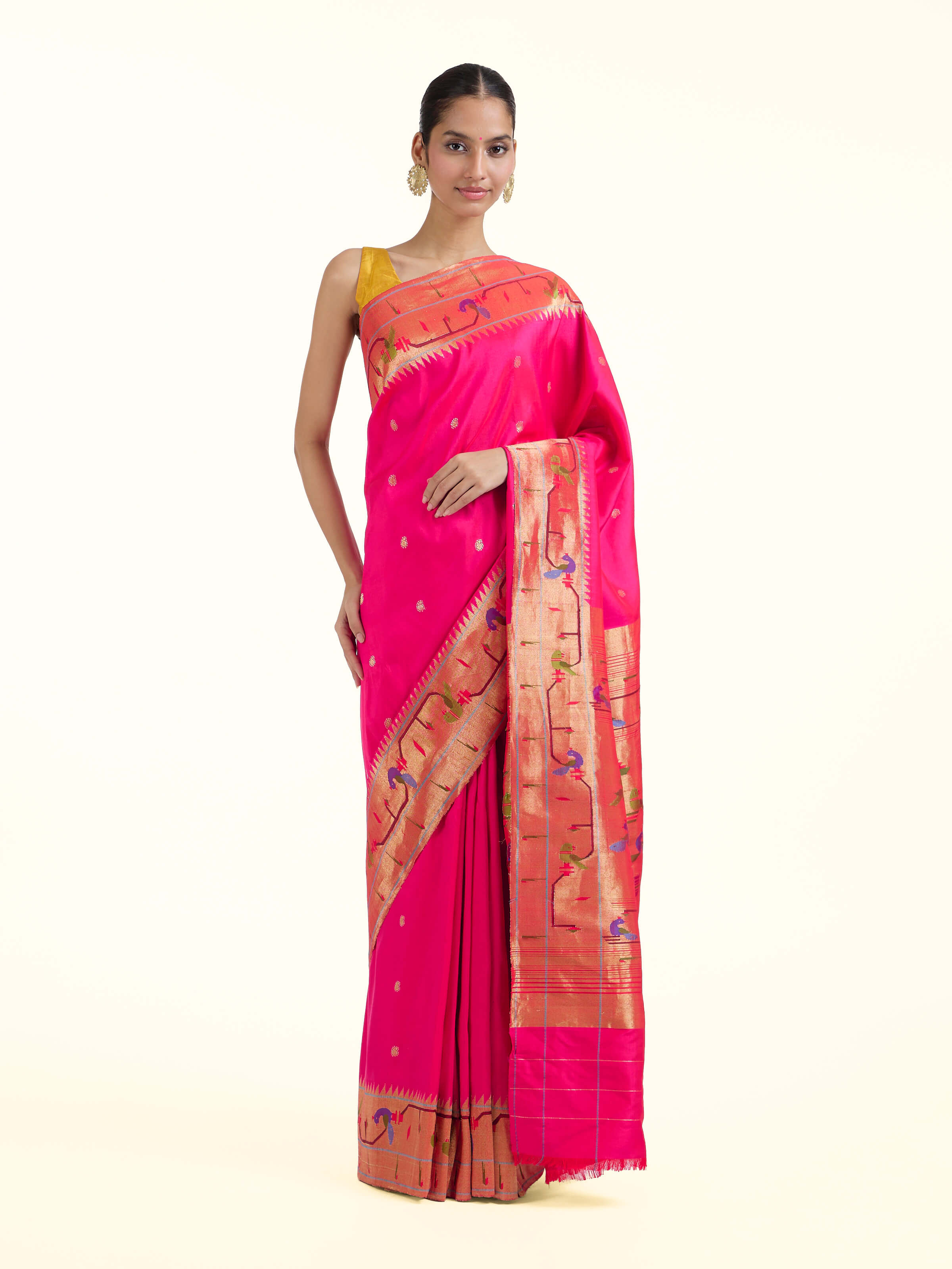Pink Silk Paithani Saree