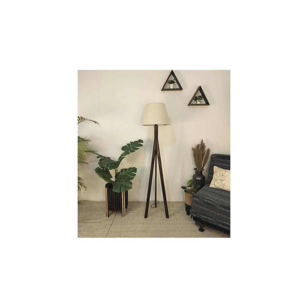 Triune Beige Jute Floor Lamp with Beige Jute Base