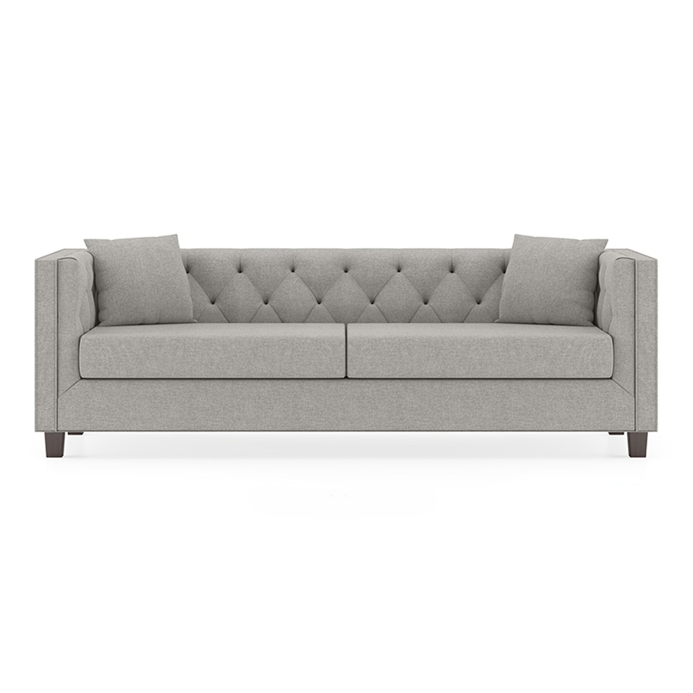 Windsor Essential 3 Seater Fabric Sofa in Vapour Grey Colour - Urban Ladder