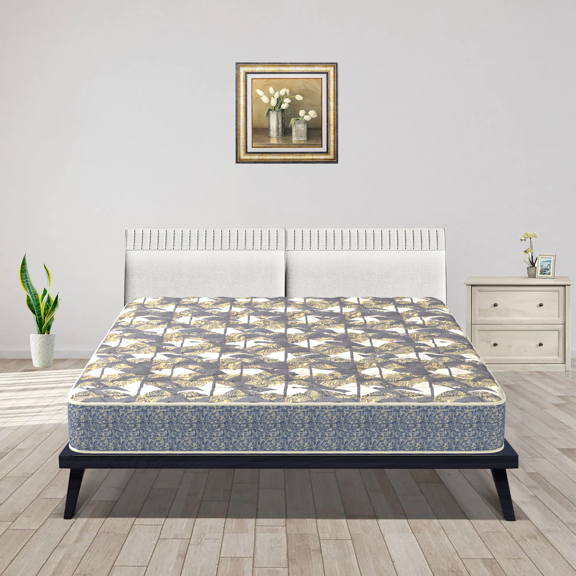 Recharge Orthopedic With Rebotech Technology 4.5 Inch Double Size Bonded Foam Mattress (72X48 Inches) Double-Sided Quilted, Premium Knitted Fabric - Coirfit