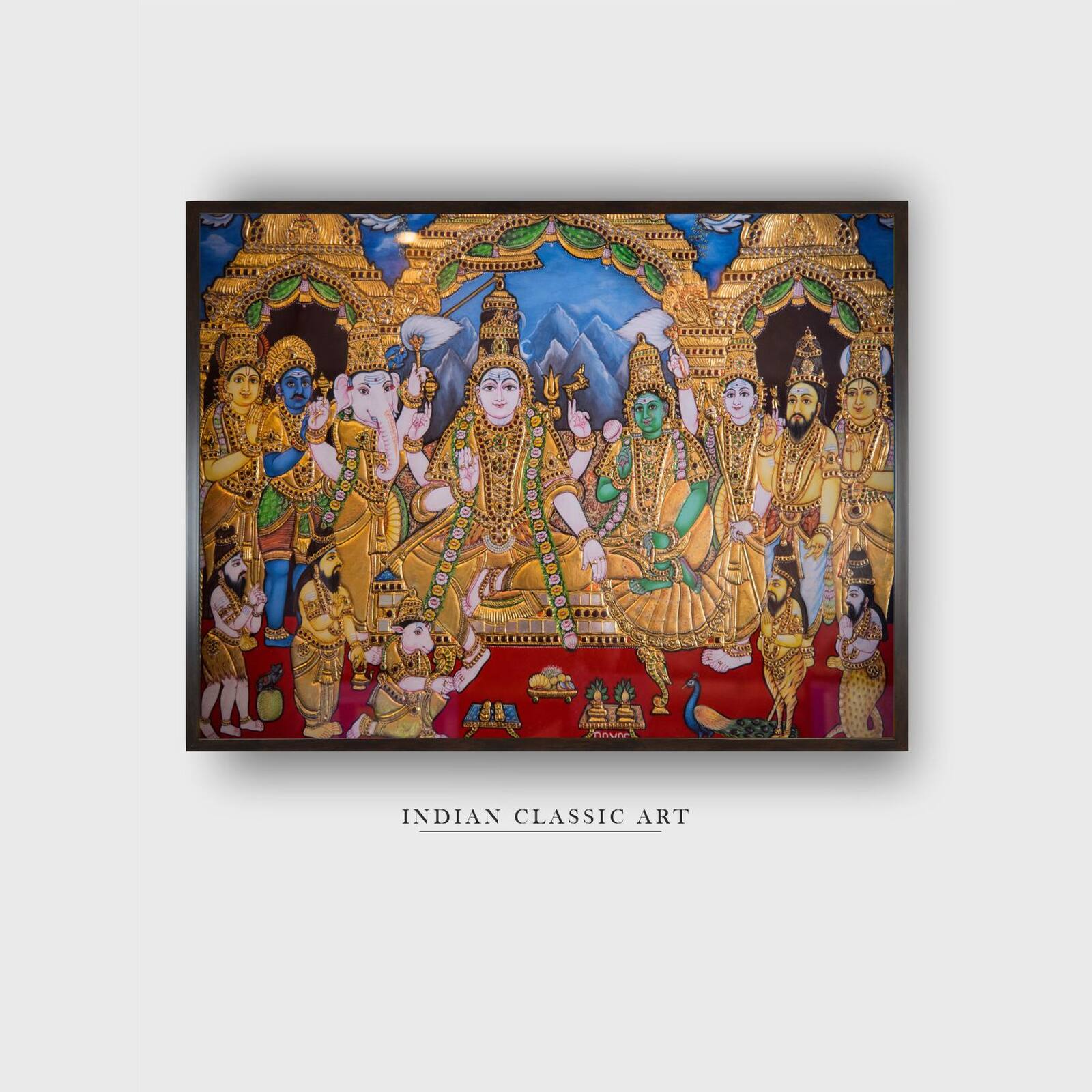 Colourful Tanjore Canvas Wall Prints Canvas Wall Prints Set of 2 Multicolor Matte