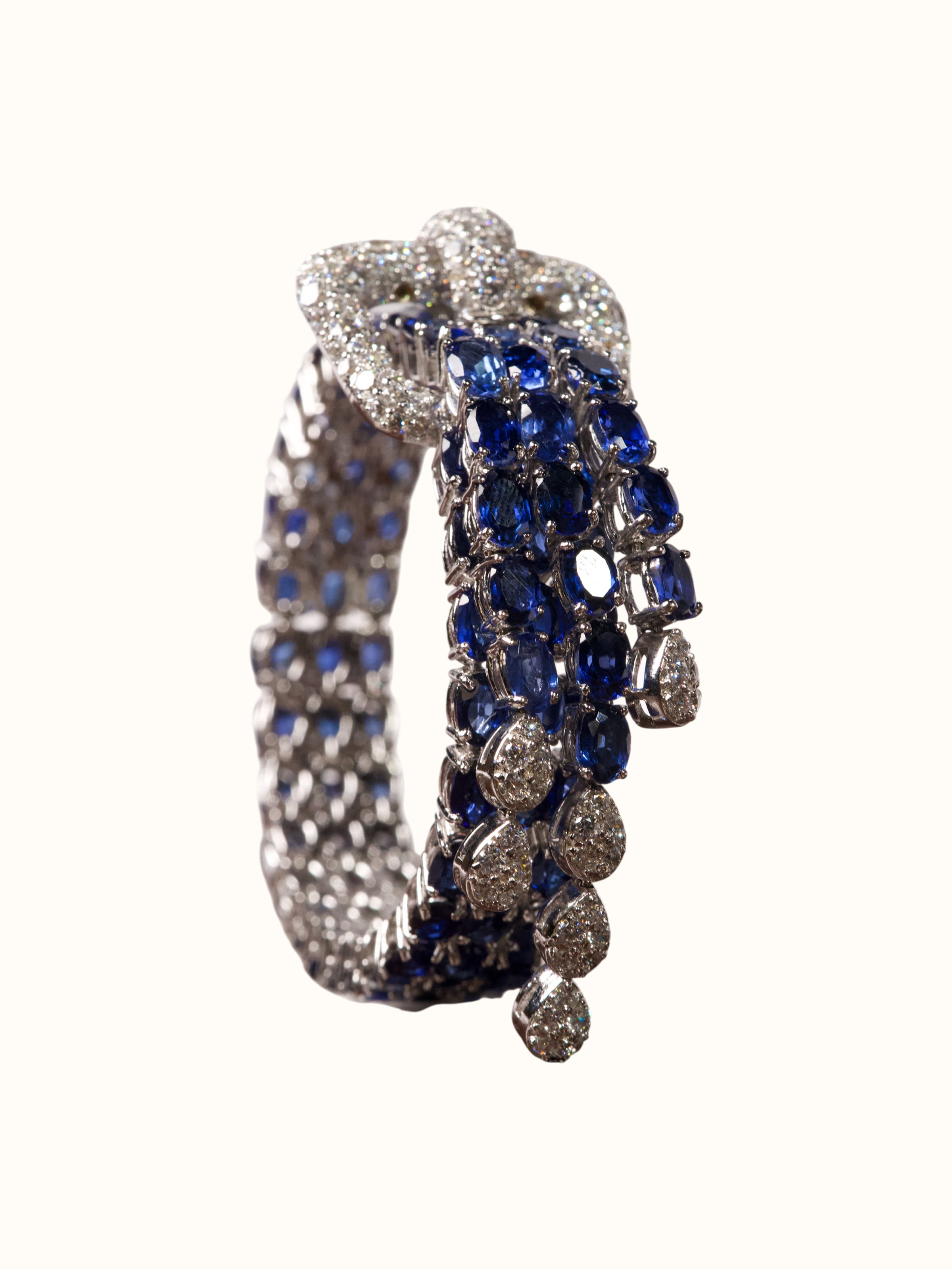 Silver Smithing Rhodium Plated CZ-Set Bangle