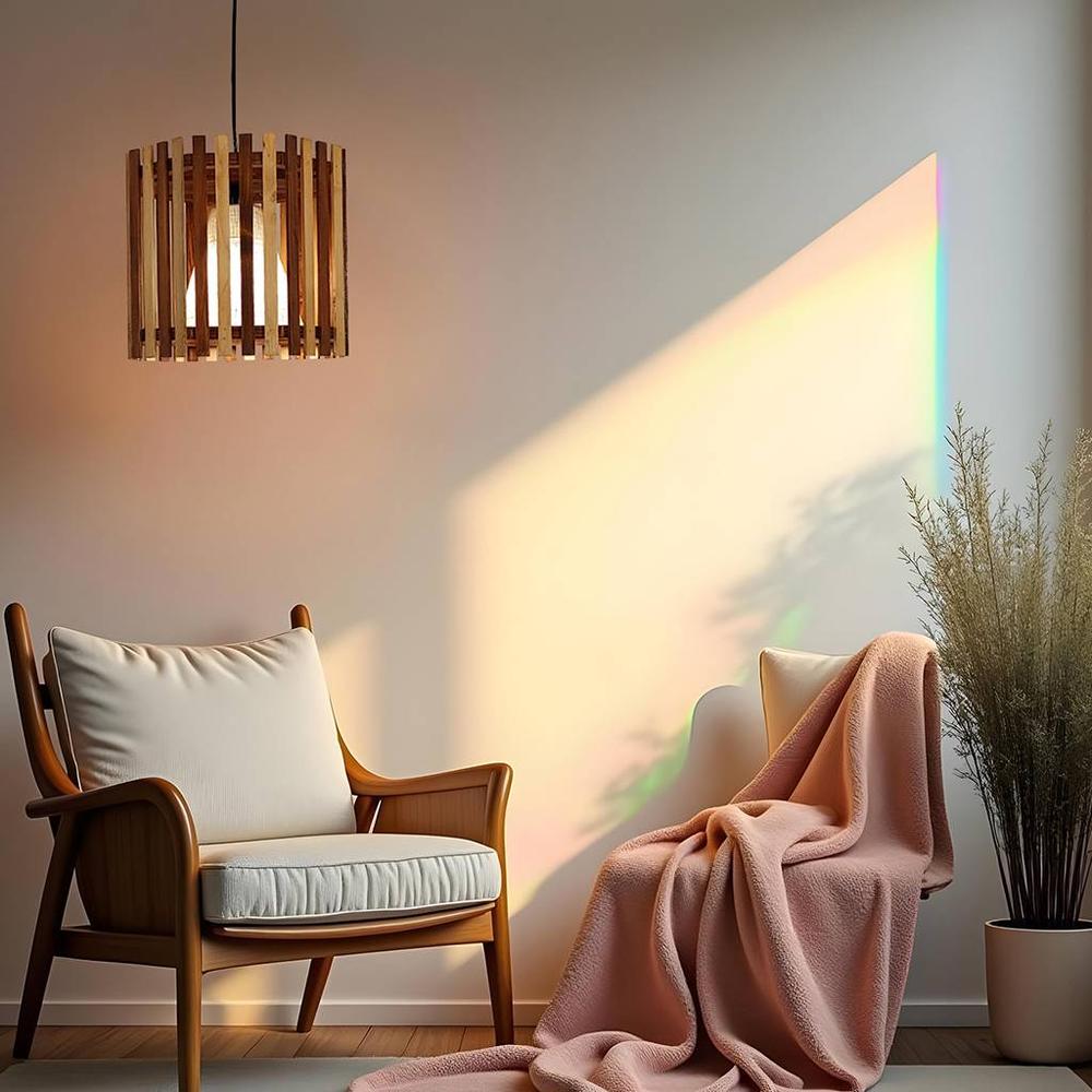 Octa Brown Solid Wood Single Hanging Light