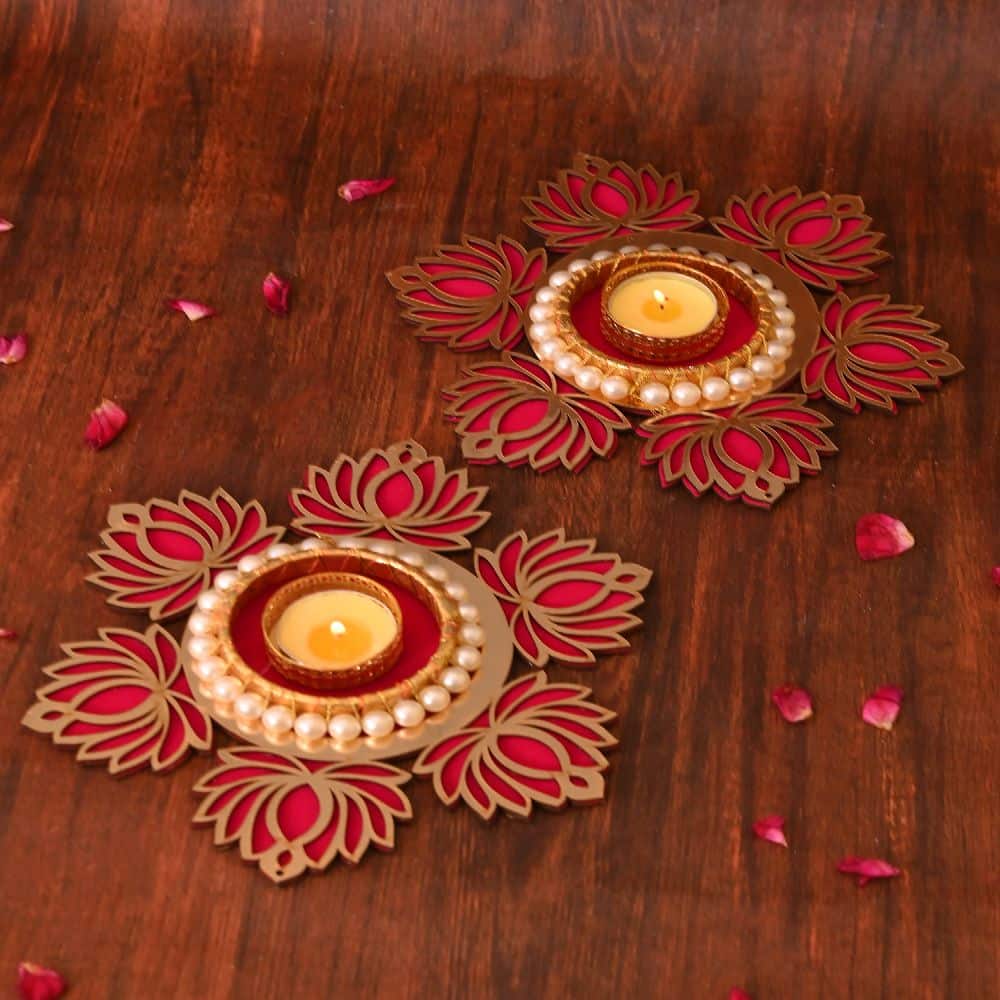 Set of 2 Rajasthani Handcrafted Diya Decor