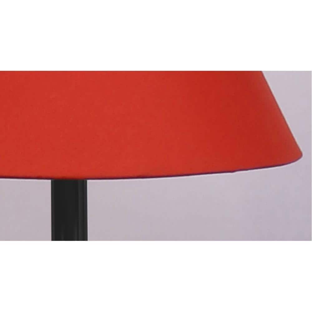 Clyde Orange Fabric Shade Floor Lamp with Black Iron Base