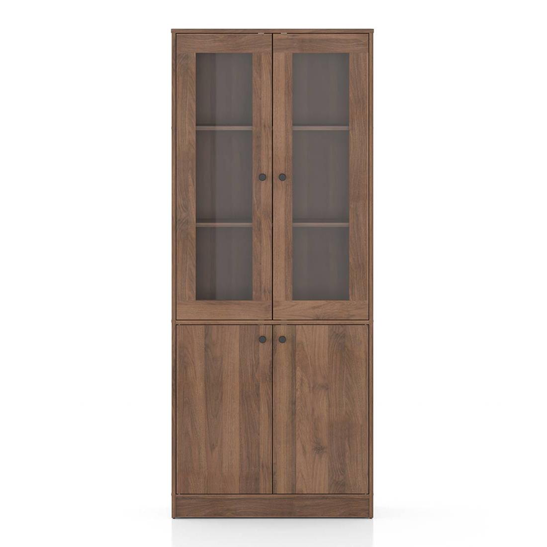 Oswald Glass cabinet in Classic walnut Finish