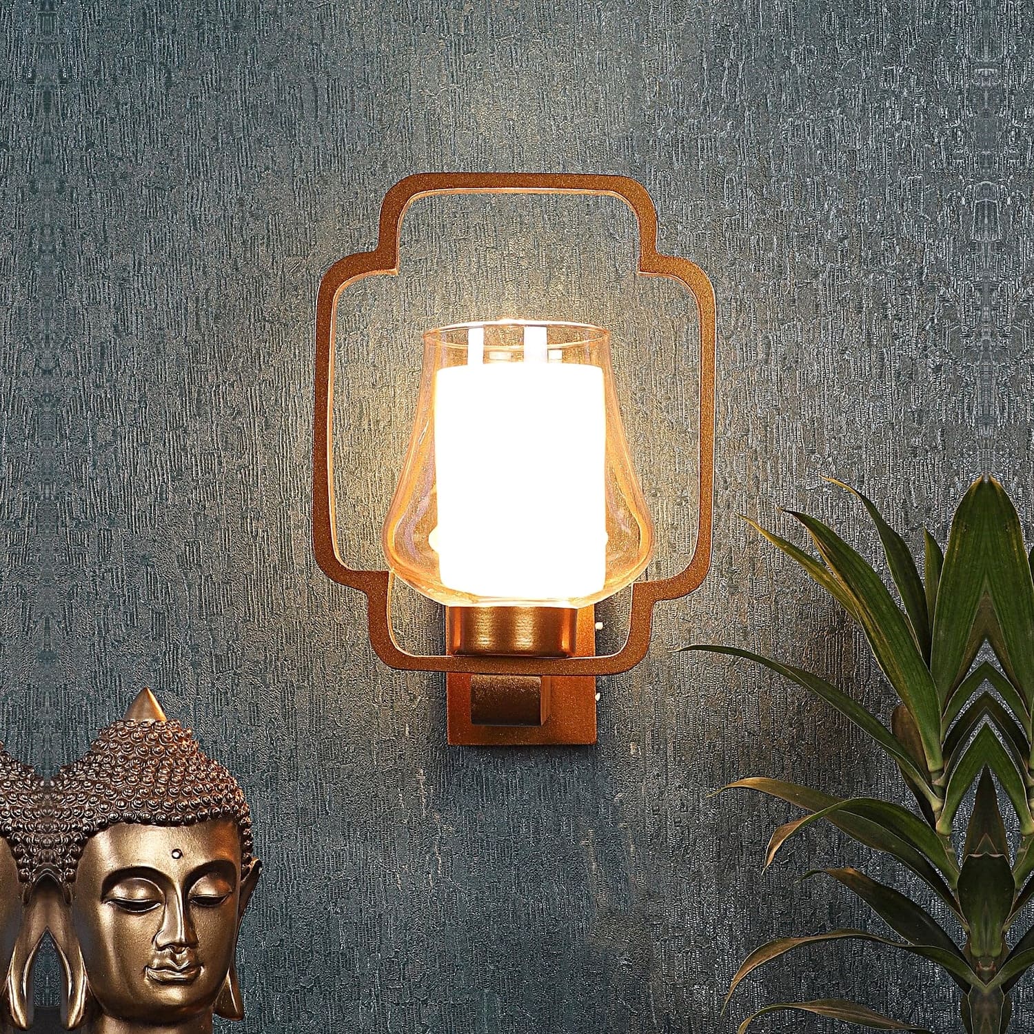 Eliante Antique Gold Wood Wall Light Decorative Light In Antique Gold Colour