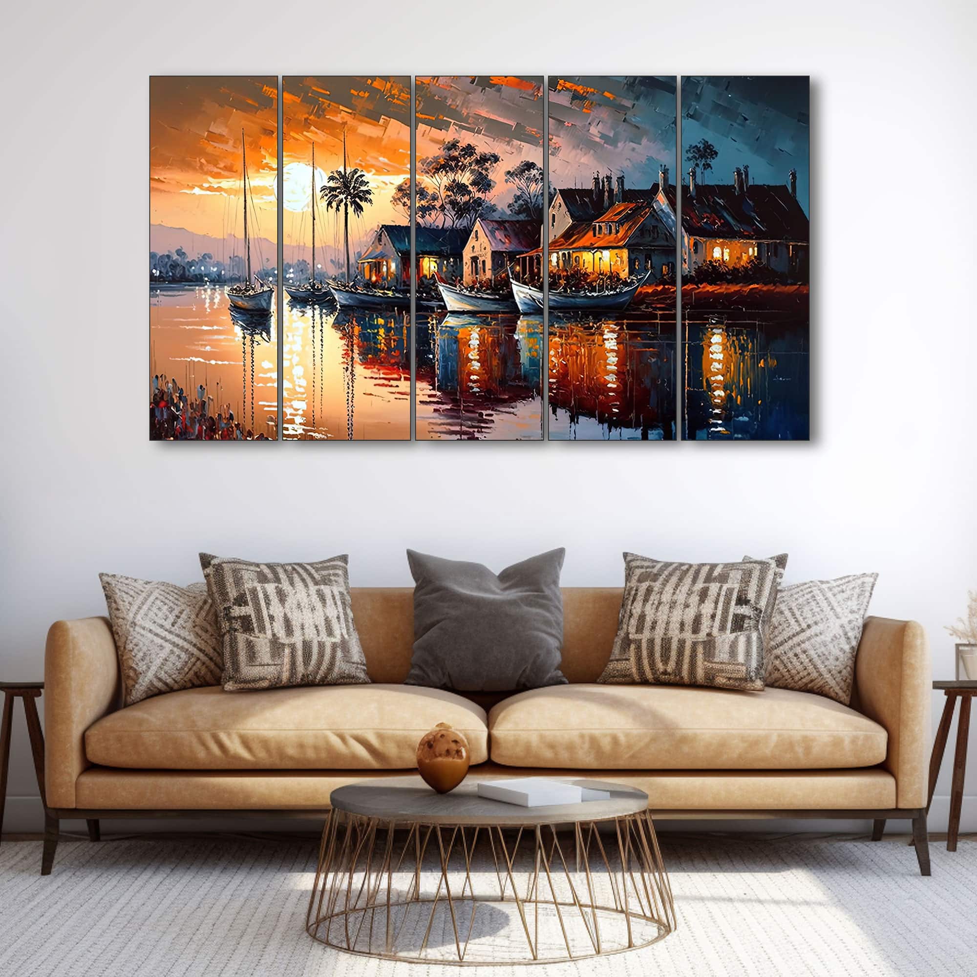 The Castle Decor Abstract Art Wall Painting Wooden Framed Digital Painting 27x48 Inch (Style 11) - The Castle Decor