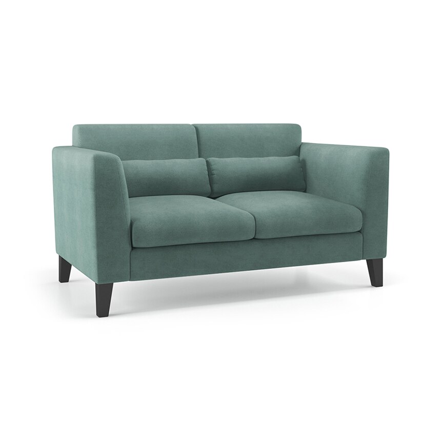Lewis 2 Seater Fabric Sofa in Dusty Turquoise Velvet Colour