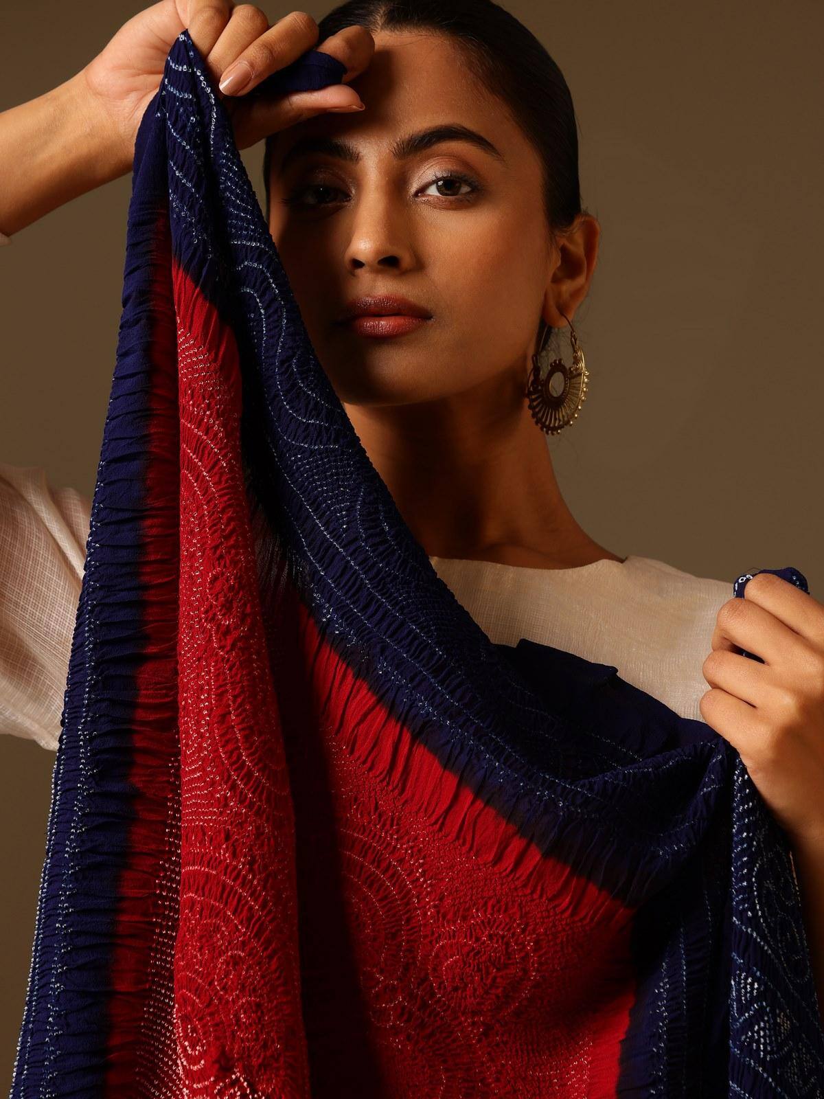 Blue Georgette Bandhani Tie & Dye Dupatta