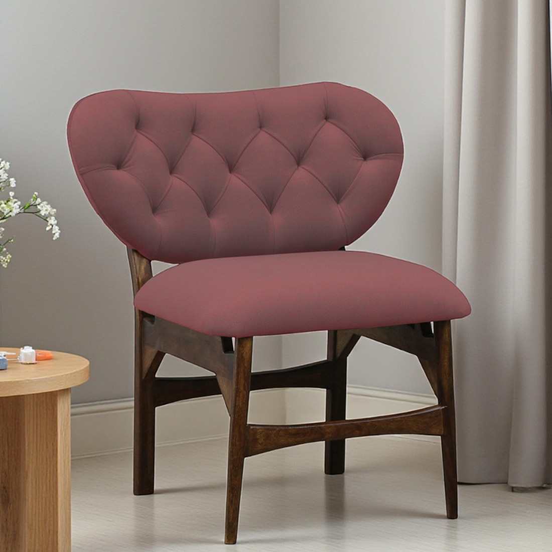 bene decor Twilight Pink Fabric Accent Chair-picture-10