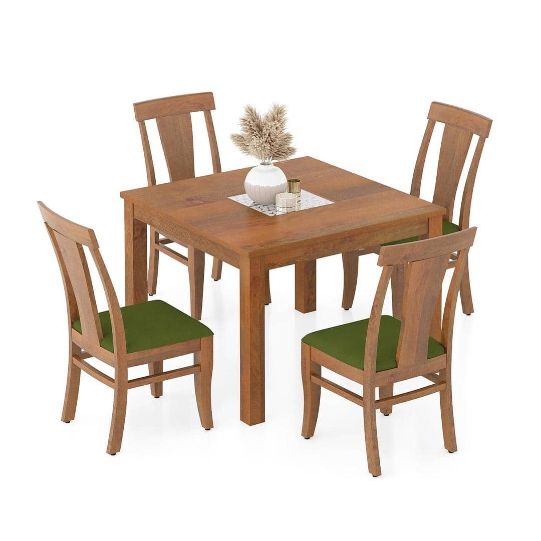 Brighton Square 4 Seater Dining Table With Fabio Dining Chair Set