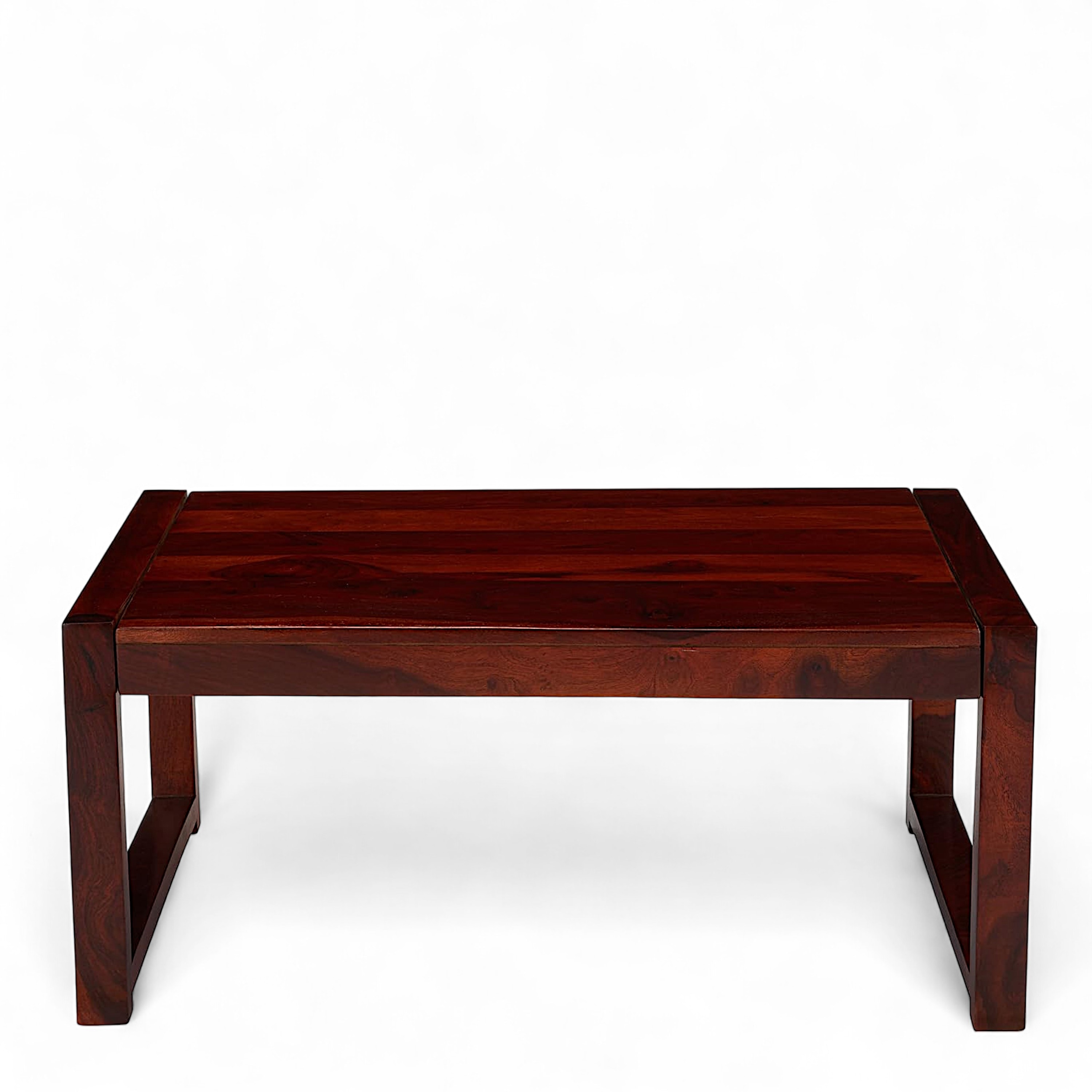 Hamstreet Sheesham Wood Contemporary Rectangle Coffee Table In Honey Finish