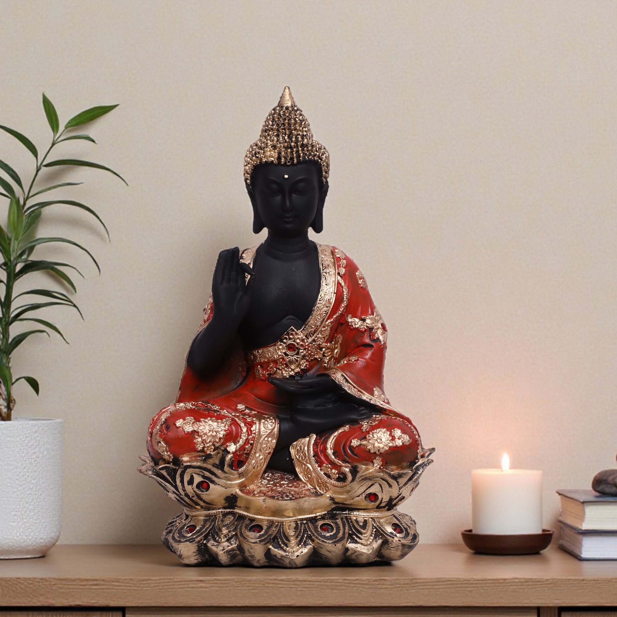 VEDAS Polyresin  Figurine in Black Colour - Vedas