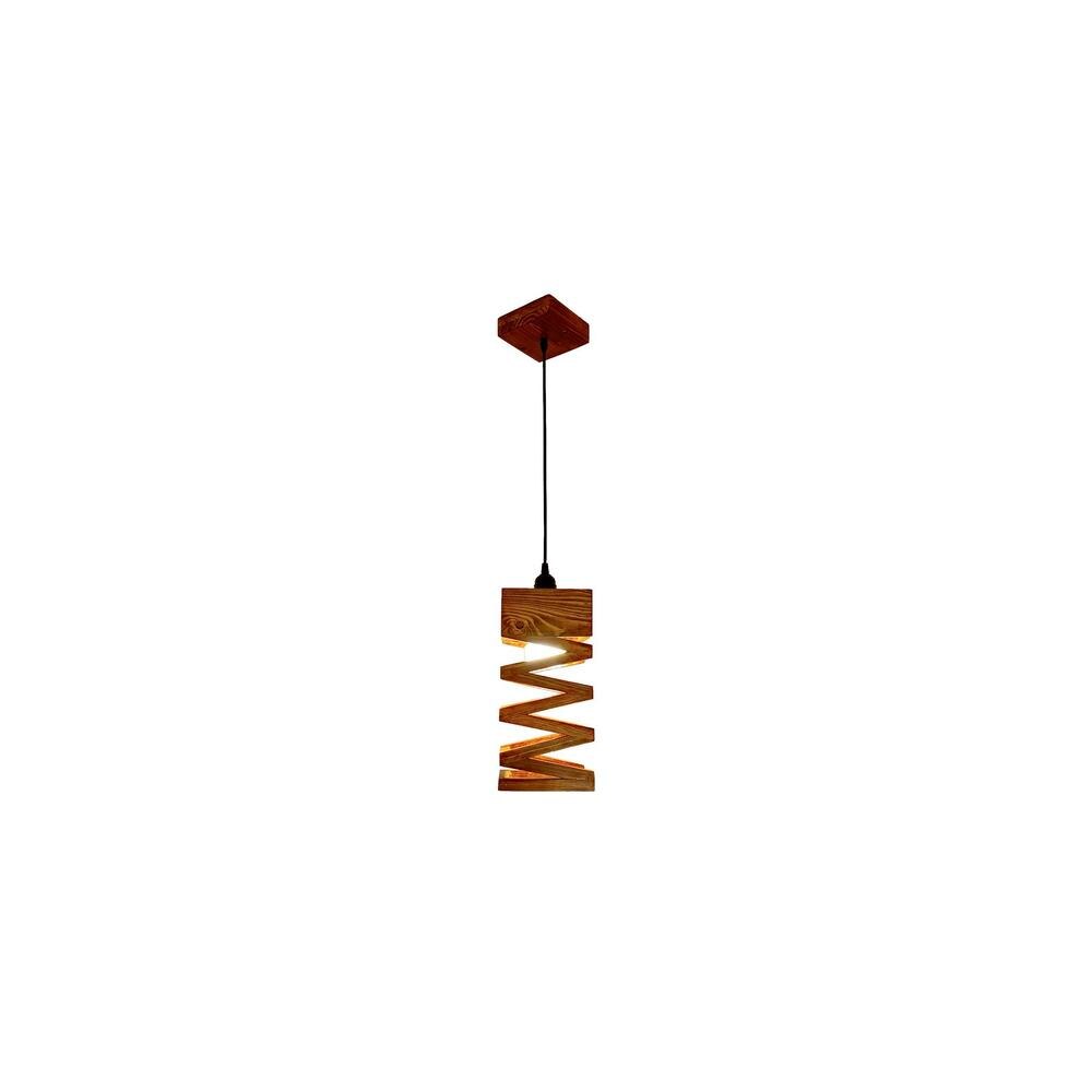 Wiggle Brown Solid Wood Single Hanging Light