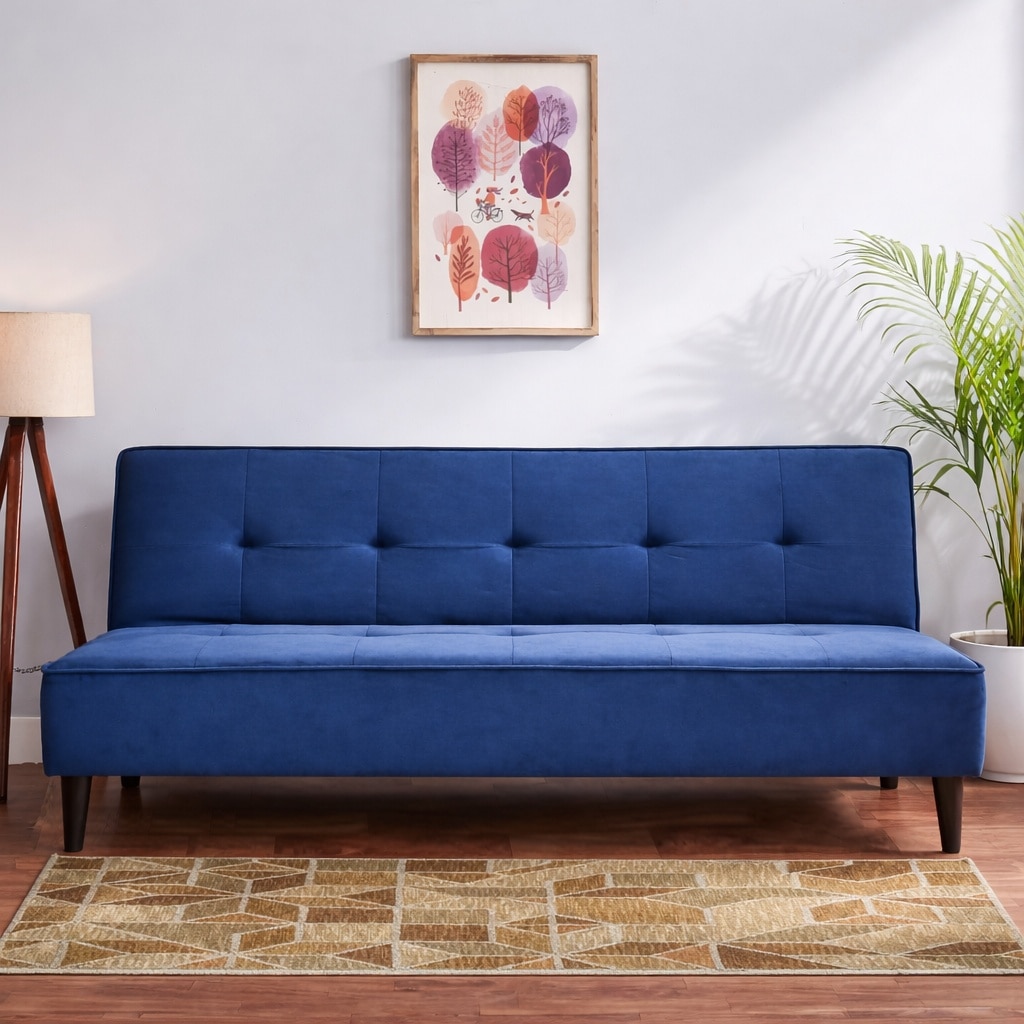 Palermo 3 Seater Sofa Cum Bed In Blue Colour