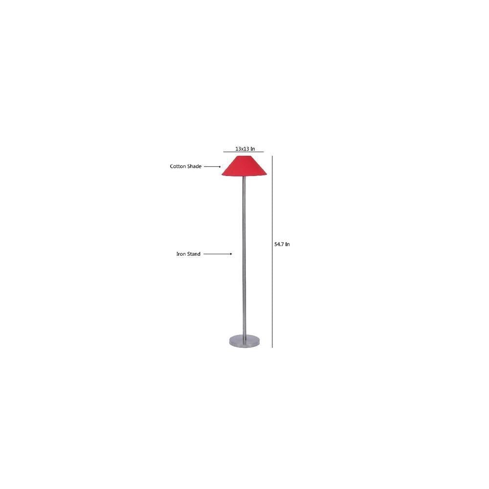 Cedar Red Fabric Floor Lamp with Steel Steel Base
