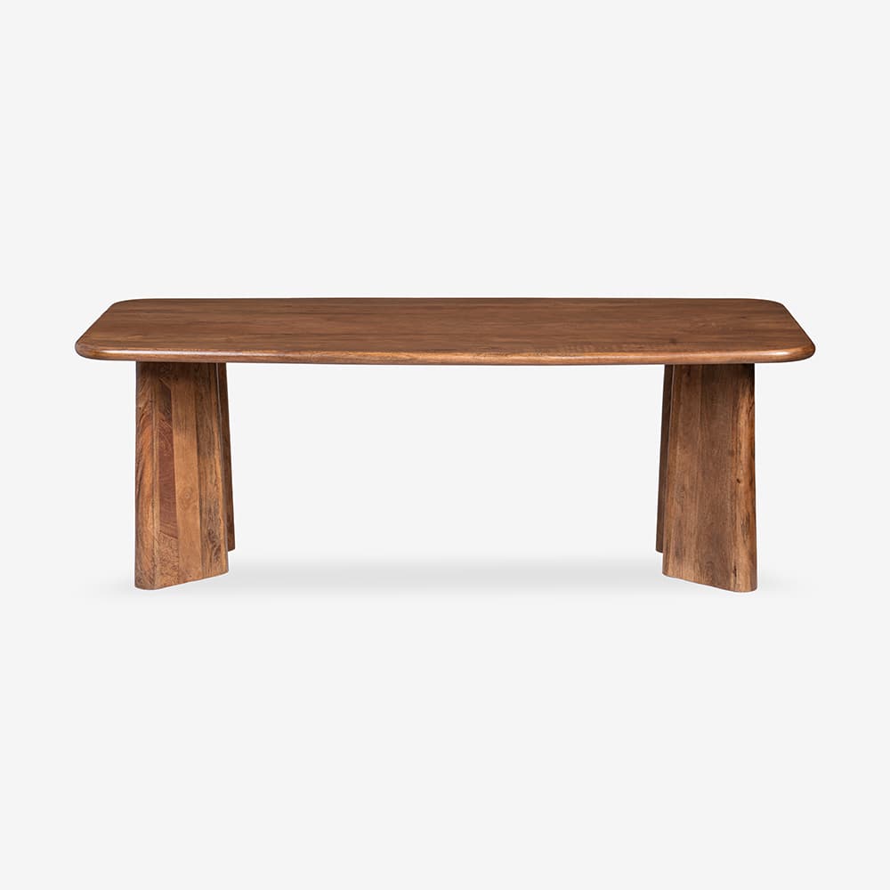 Serenzia Franz Solid Wood 6 Seater Dining Table in Brown Finish - Living Shape