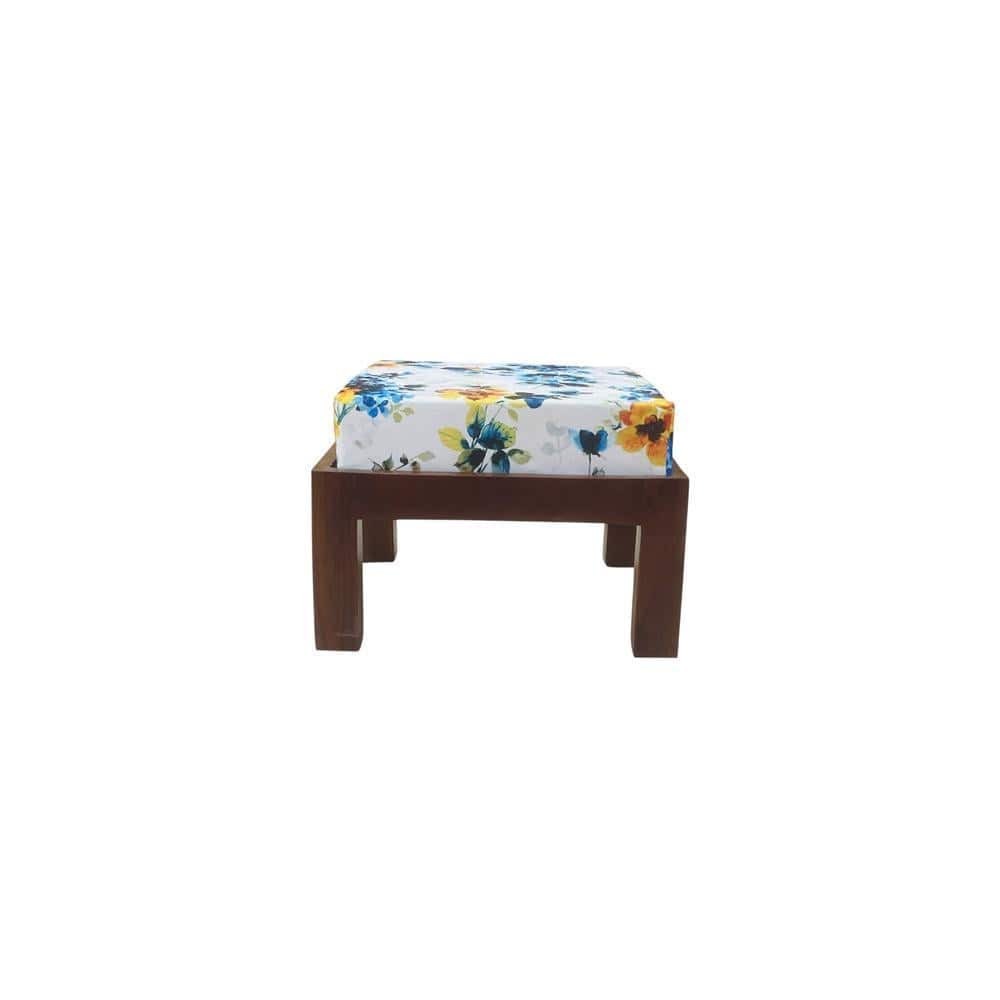 Heonar solid wood  ottoman in  provincial teak finish