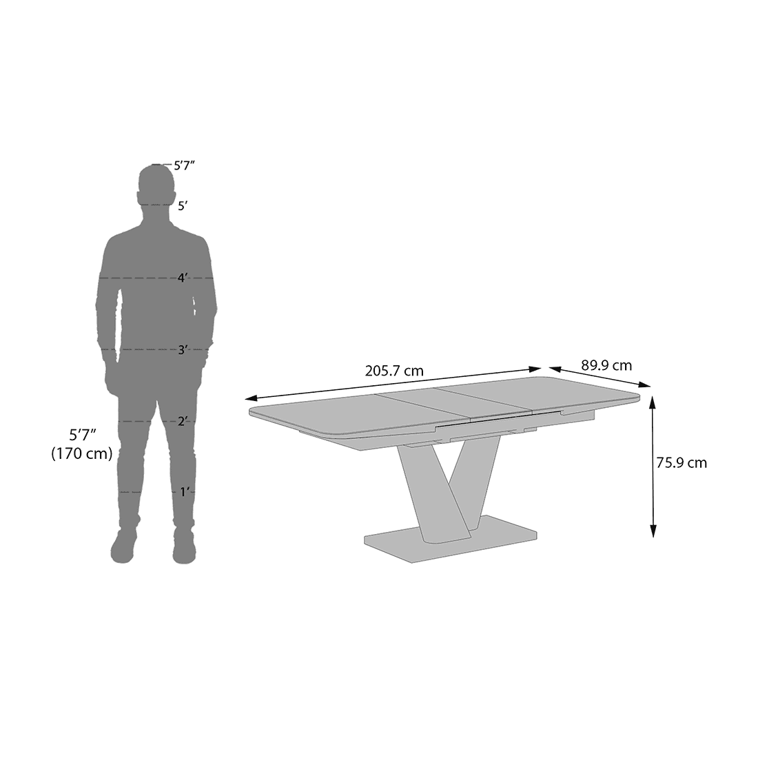 Caribu 6 To 8 Extendable Dining Table In White Marble Color With High Gloss Finish