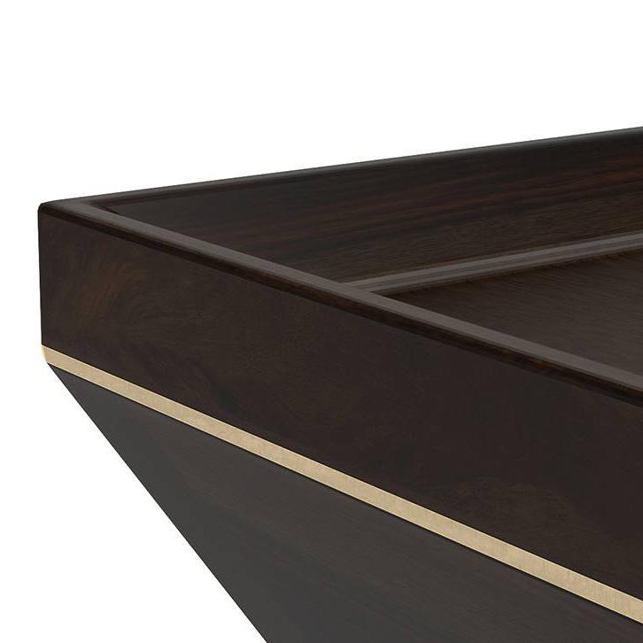 Taarkashi Rectangular Solid Wood Coffee Table In American Walnut Finish