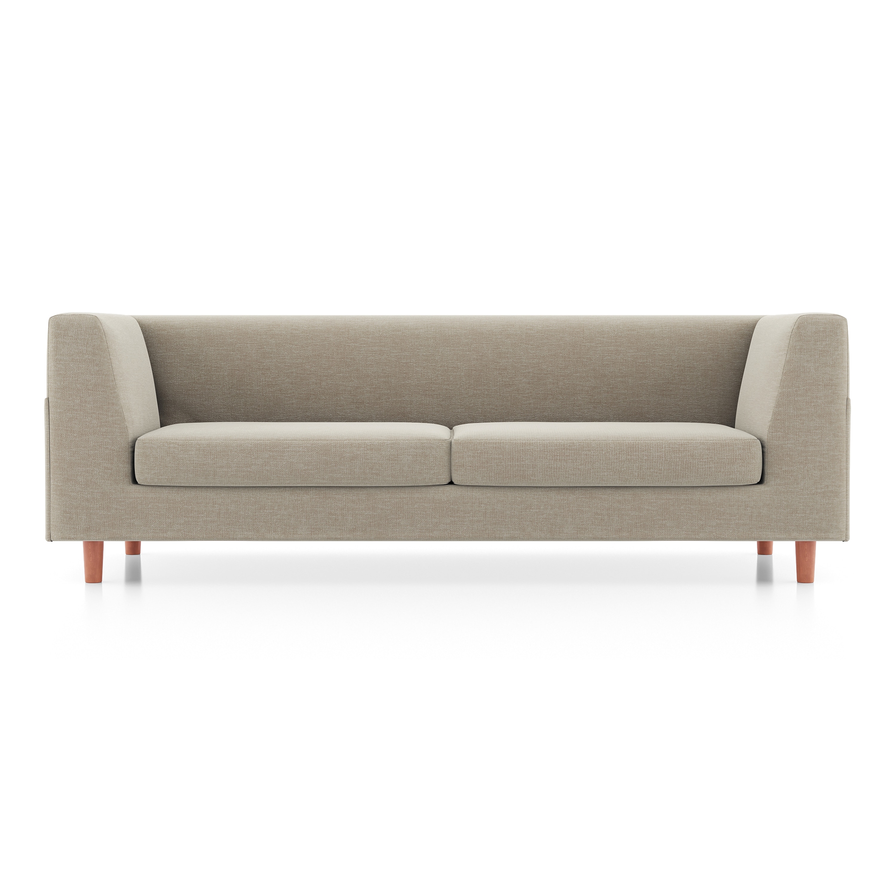 Rubik Essential 3 Seater Fabric Sofa In Oyster Beige