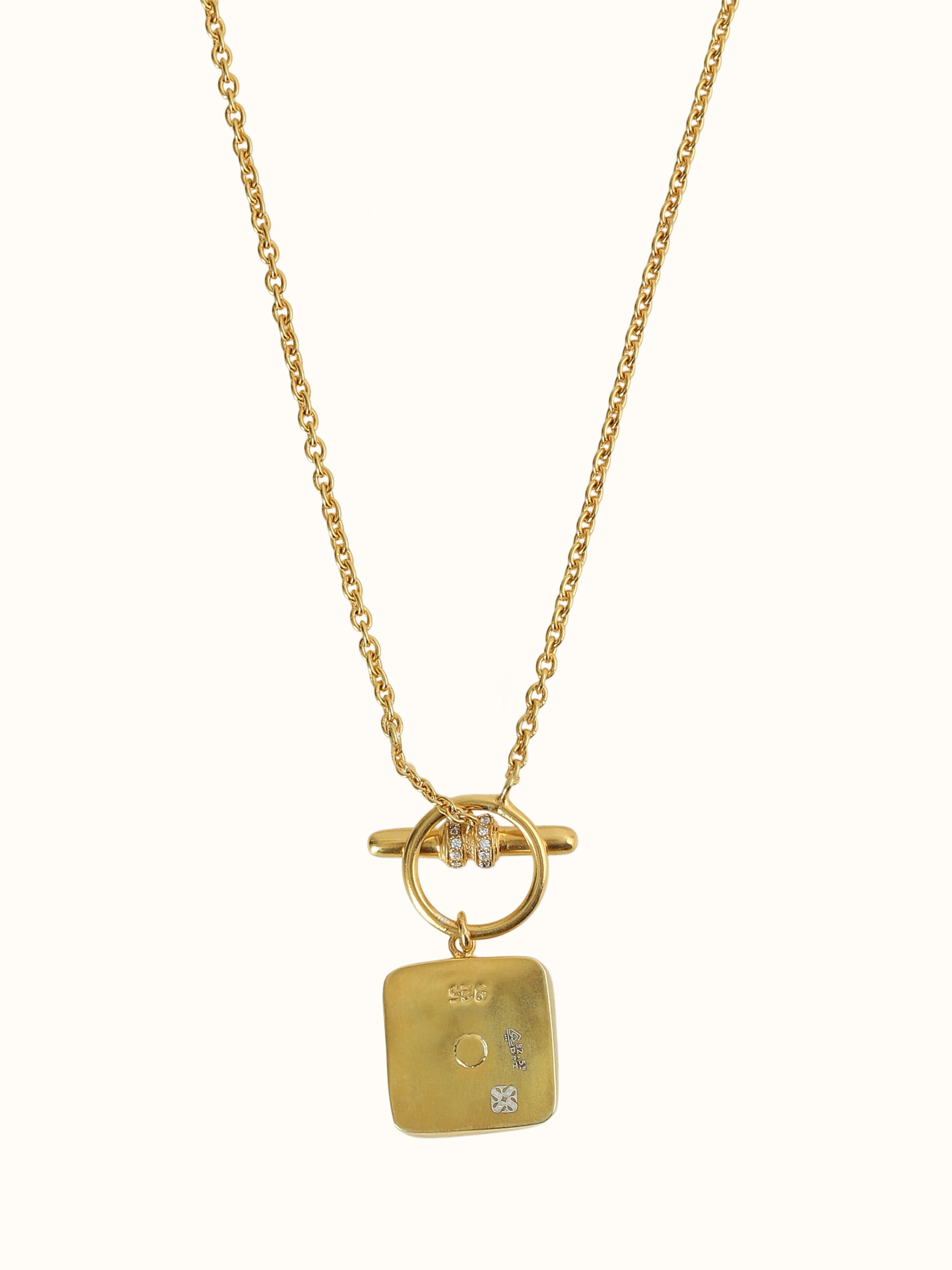 back view of thewa silver pendant and chain clasp
