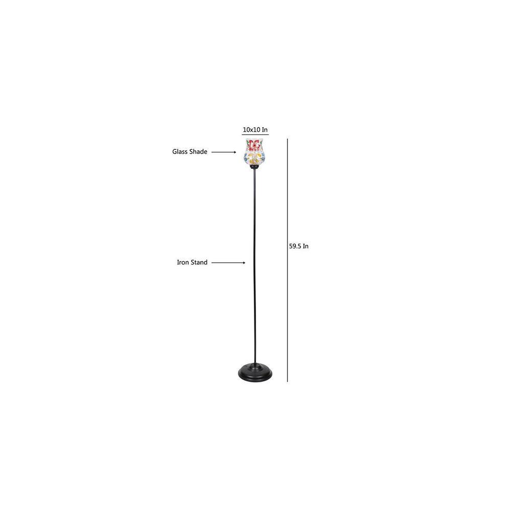 Phil Black Glass Shade Floor Lamp
