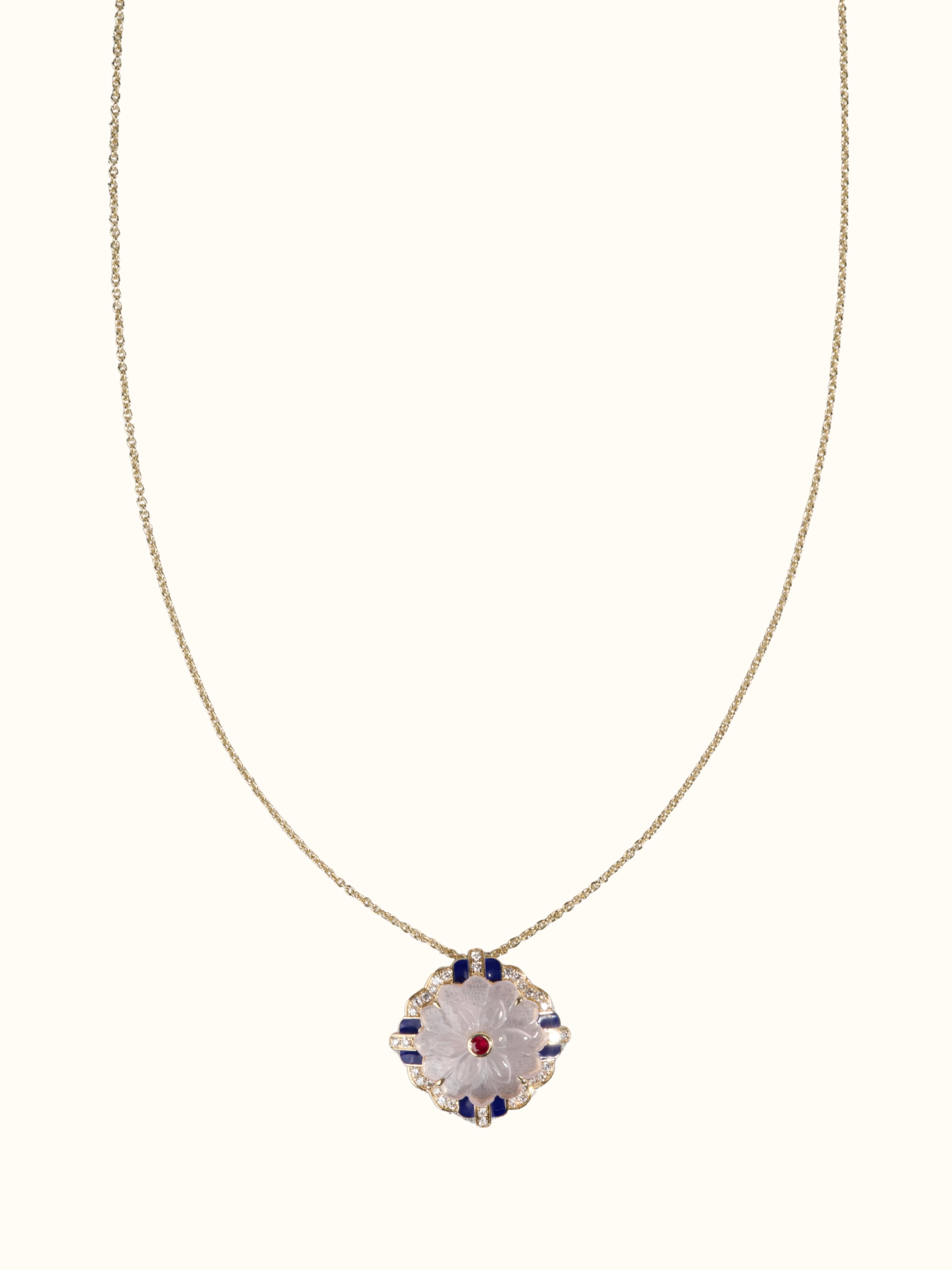 Lapidary 14 Karat Gold Pendant & Chain