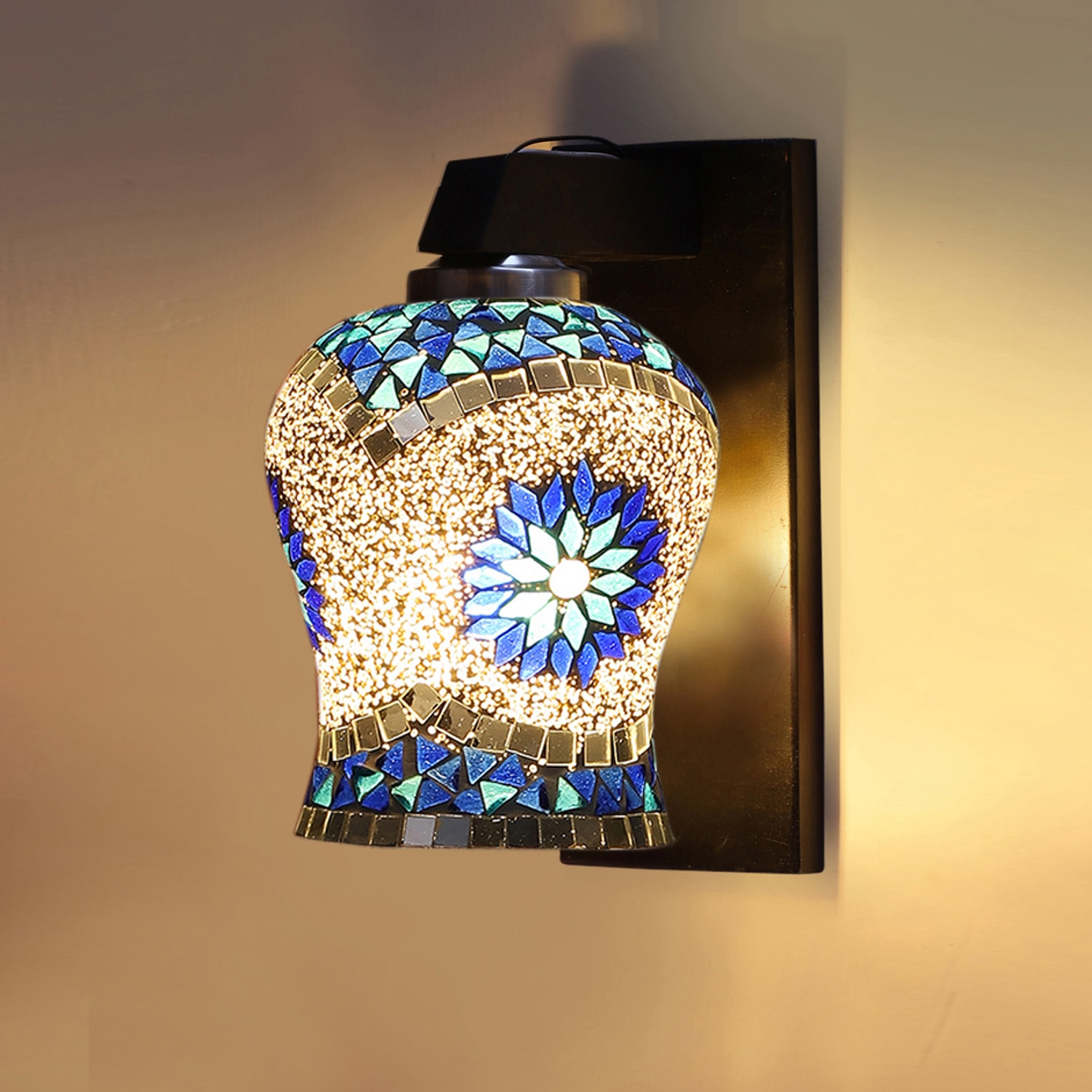 Devansh Solid Wood Electric Wall Light in Brown Colour with Multi Shade Count of 1 Light - Devansh